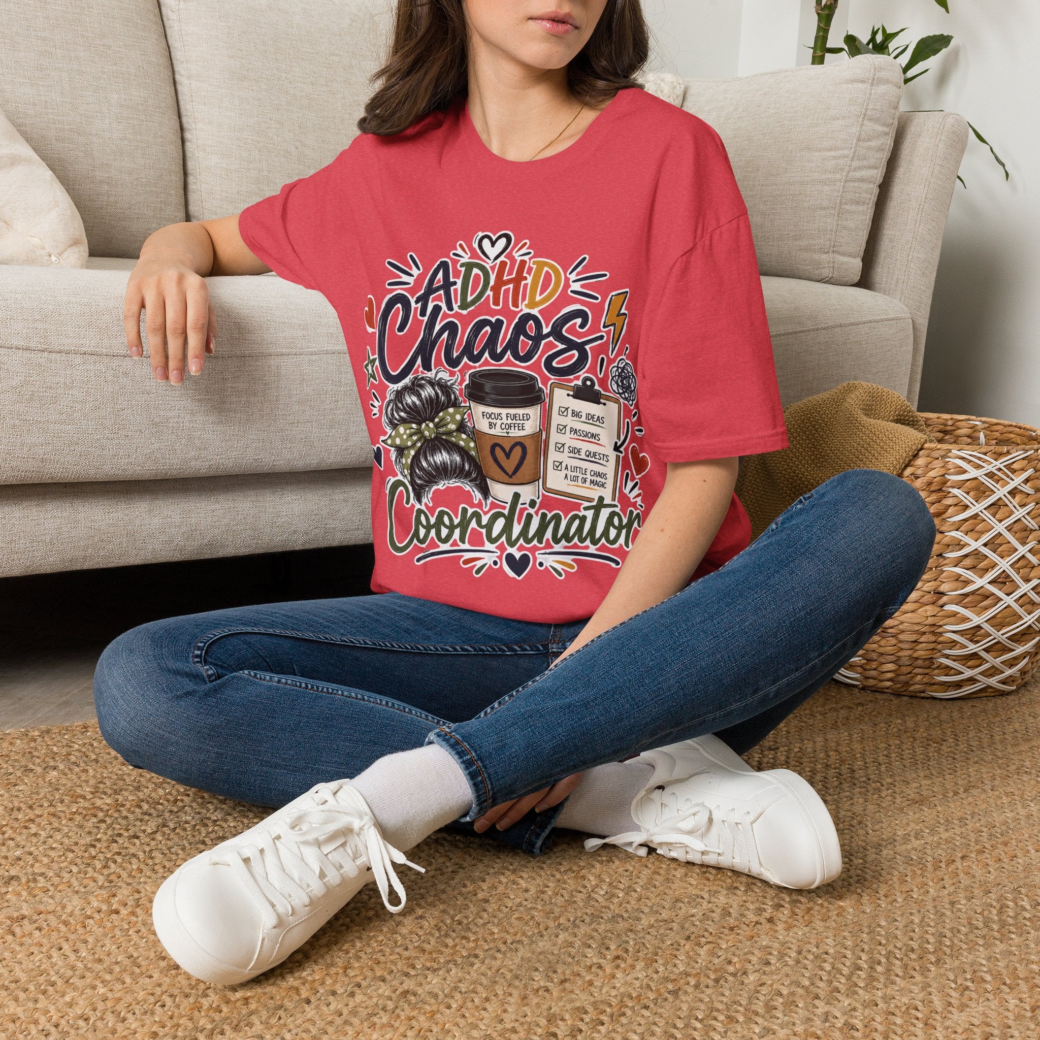 ADHD Chaos Coordinator Shirt | Funny ADHD T-Shirt | ADHD Awareness Graphic Shirt | Mental Health Gift | Coffee & Chaos Apparel