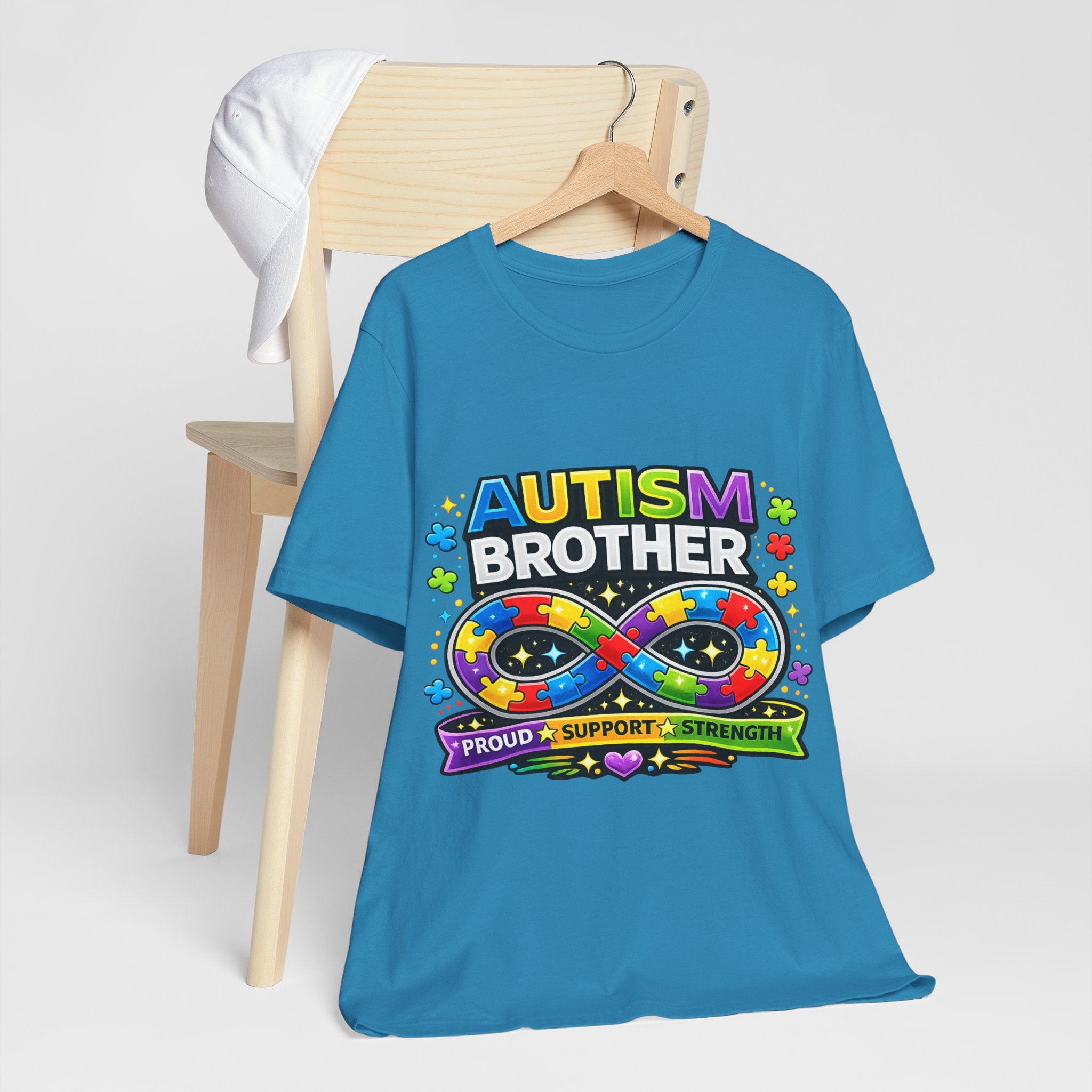 Autism Brother Infinity Puzzle Ribbon T-Shirt | Proud Support Strength