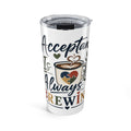 Acceptance Is Always Brewing 20oz Tumbler | Autism Acceptance Travel Mug | Puzzle Heart Coffee Cup | Insulated Stainless Steel Tumbler