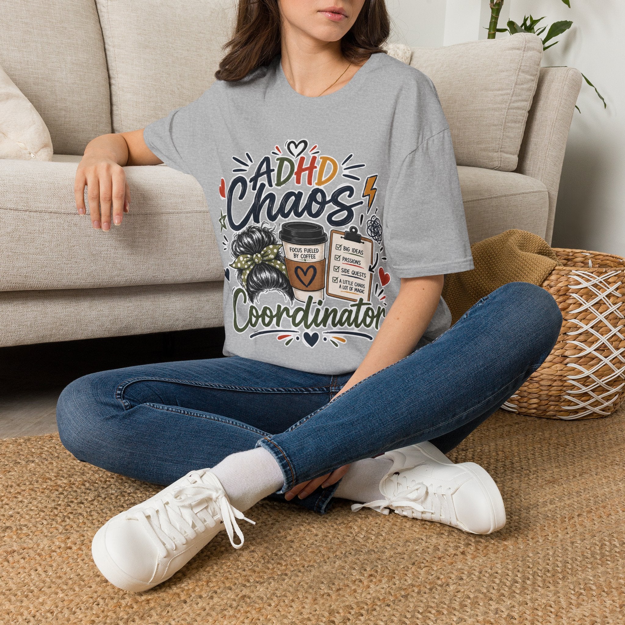 ADHD Chaos Coordinator Shirt | Funny ADHD T-Shirt | ADHD Awareness Graphic Shirt | Mental Health Gift | Coffee & Chaos Apparel