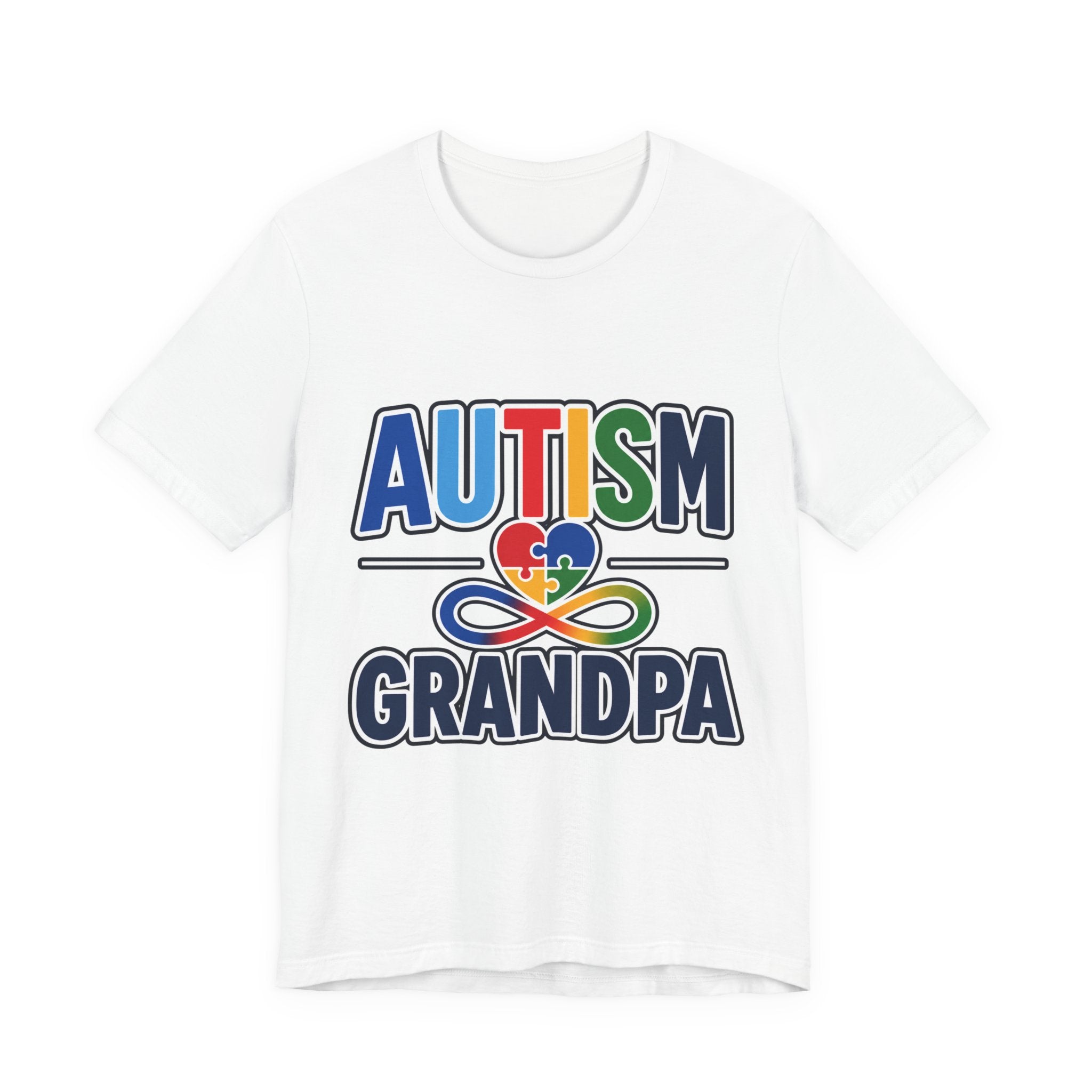 Autism Grandpa Shirt | Puzzle Heart Infinity T-Shirt | Proud Autism Grandpa Tee | Autism Awareness & Acceptance Gift for Grandpa