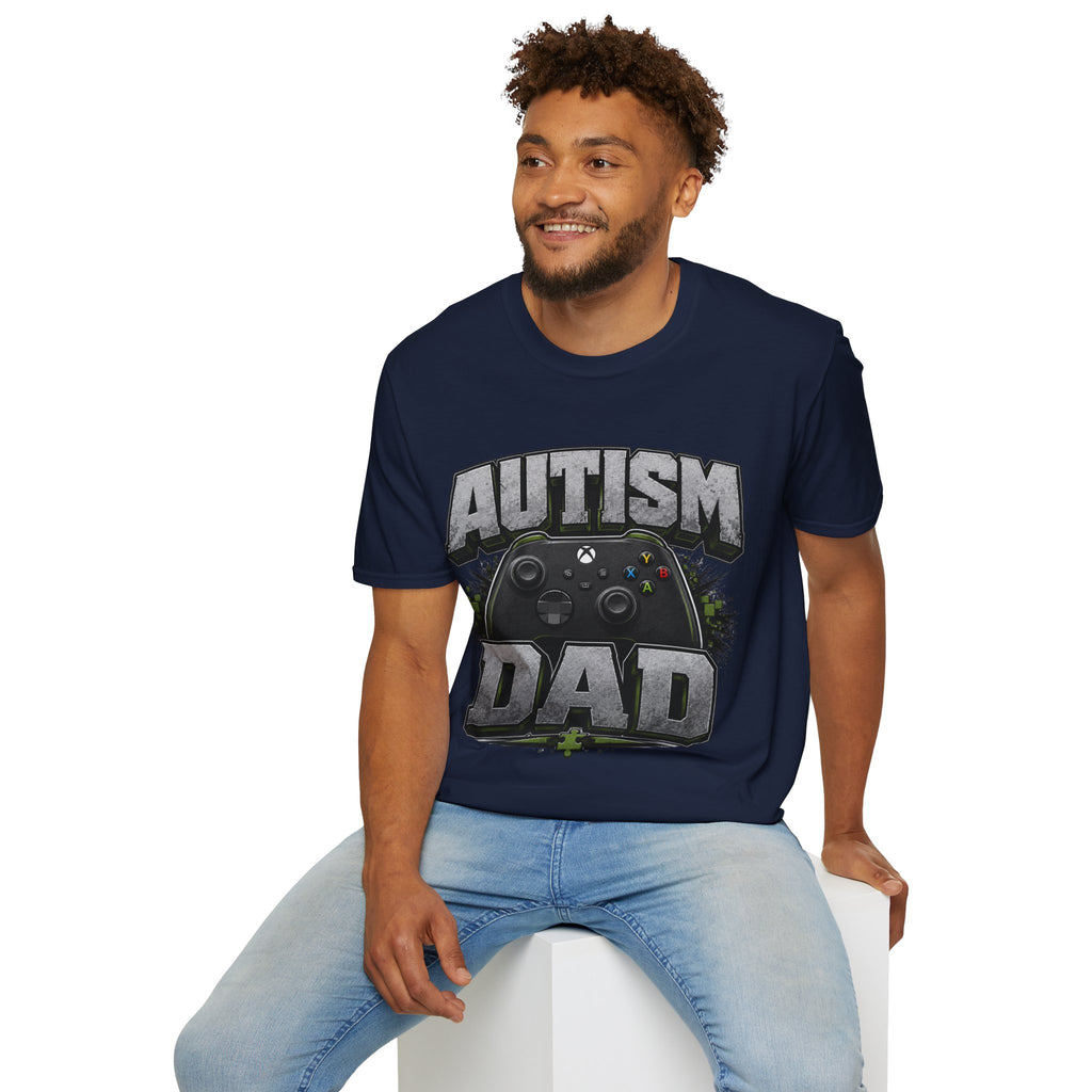 Autism Dad T-Shirt | Video Game Controller Awareness Tee