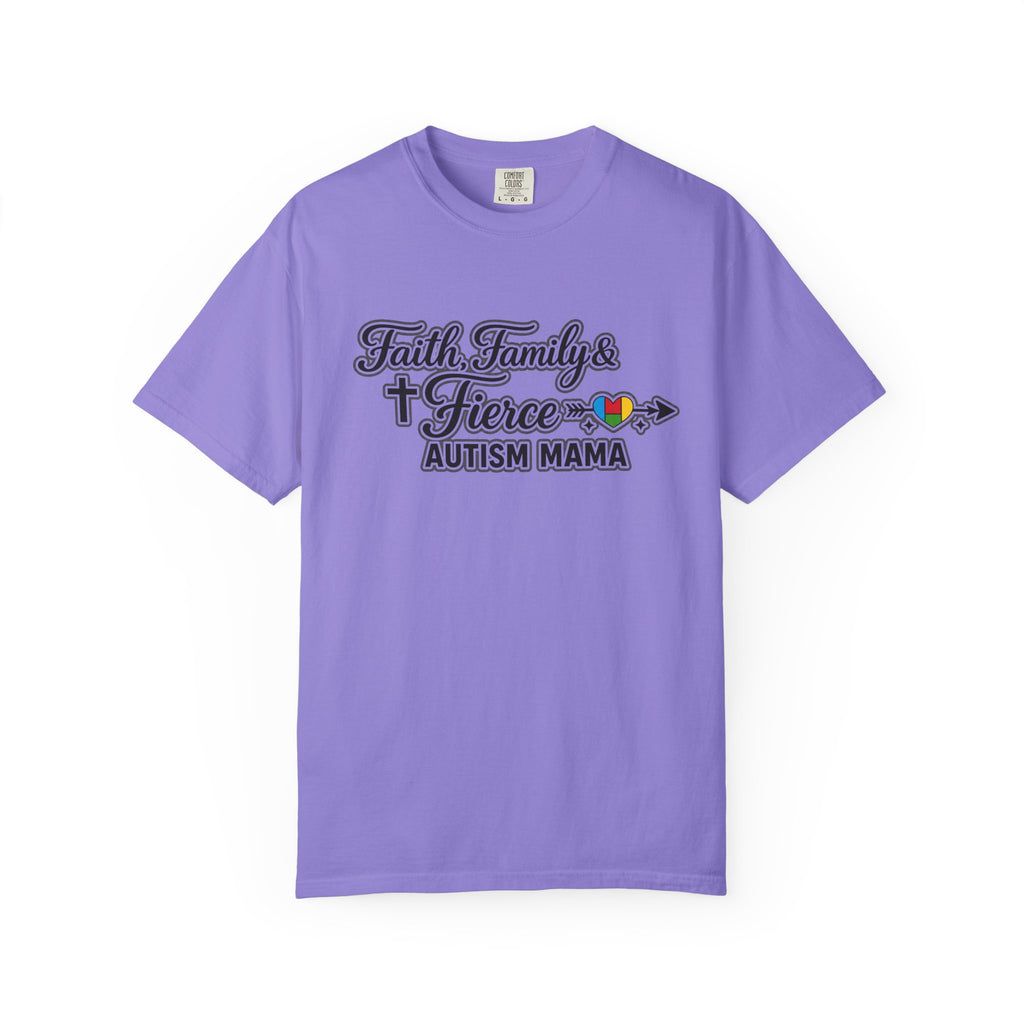 Faith Family Fierce Autism Mama Shirt, Autism Mom T-Shirt, Christian Autism Mom Gift, Fierce Mama Tee, Special Needs Mom Shirt