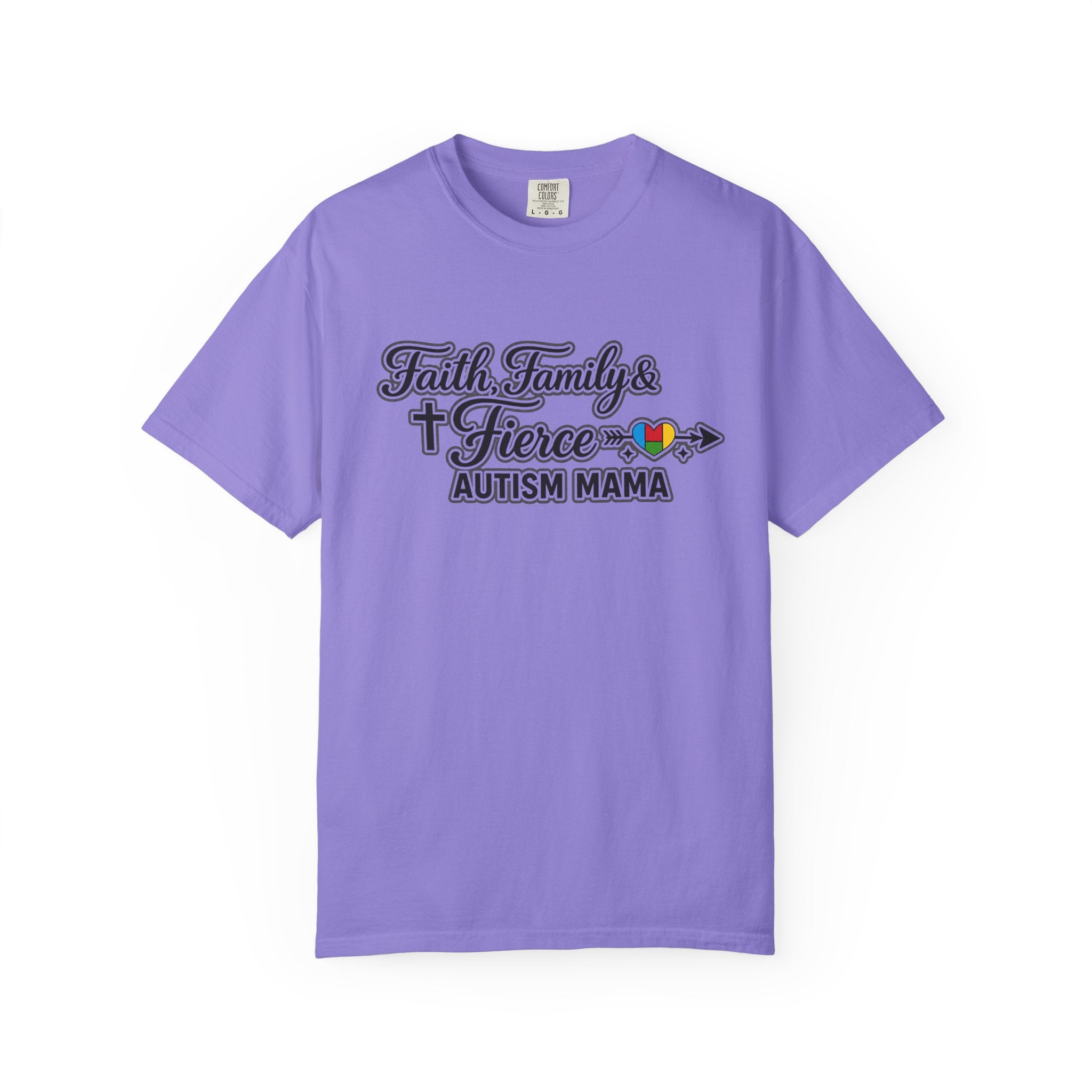 Faith Family Fierce Autism Mama Shirt, Autism Mom T-Shirt, Christian Autism Mom Gift, Fierce Mama Tee, Special Needs Mom Shirt