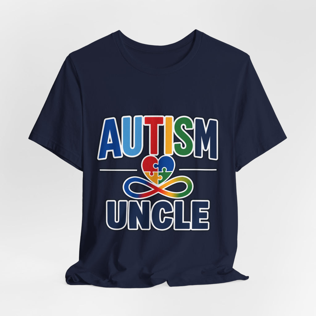 Autism Uncle Shirt | Proud Autism Uncle T-Shirt | Colorful Puzzle Ribbon Infinity Design | Autism Awareness & Acceptance Gift | Special Needs Family Apparel