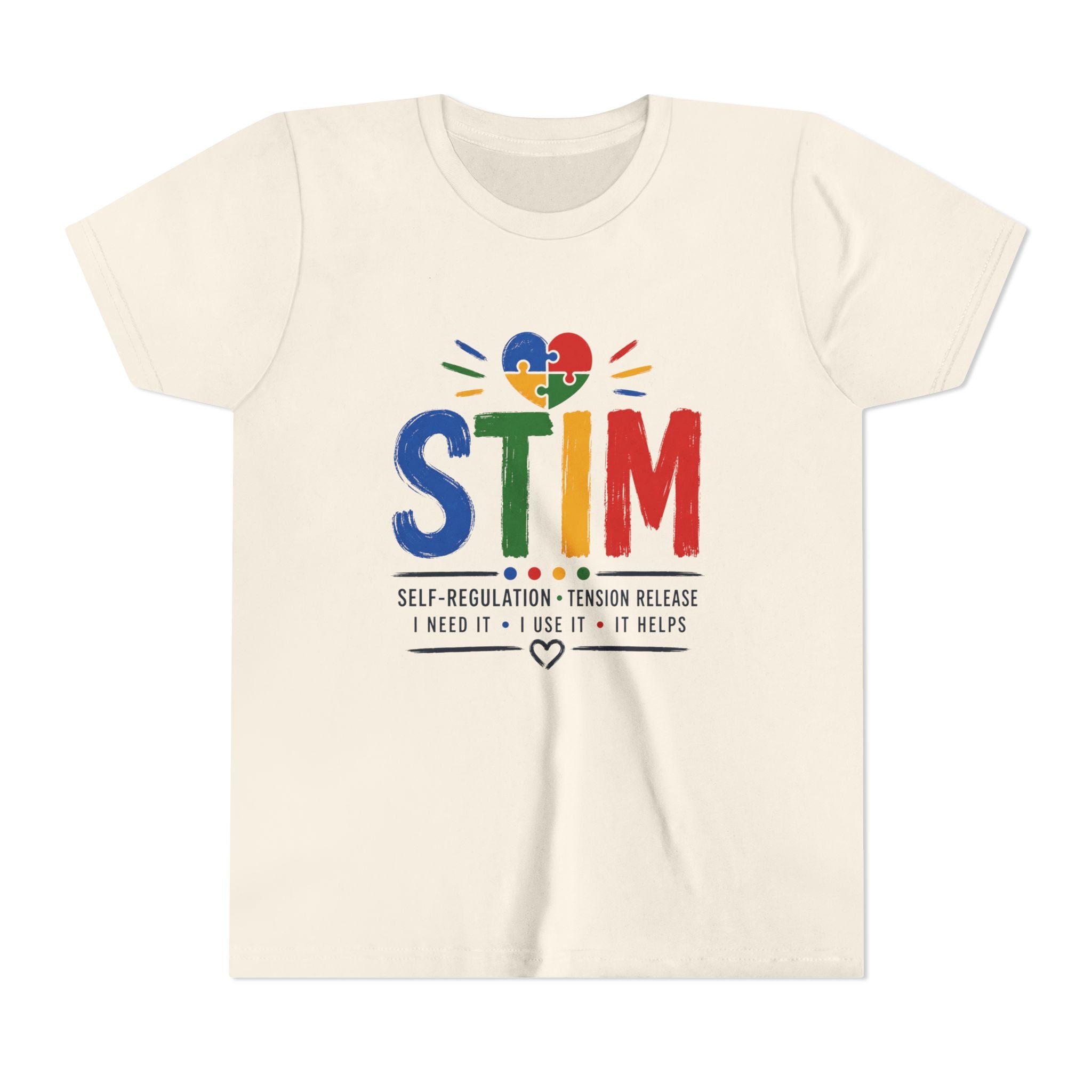 Sensory STIM Pride Heart Youth Tee | Autism Sensory Regulation Shirt