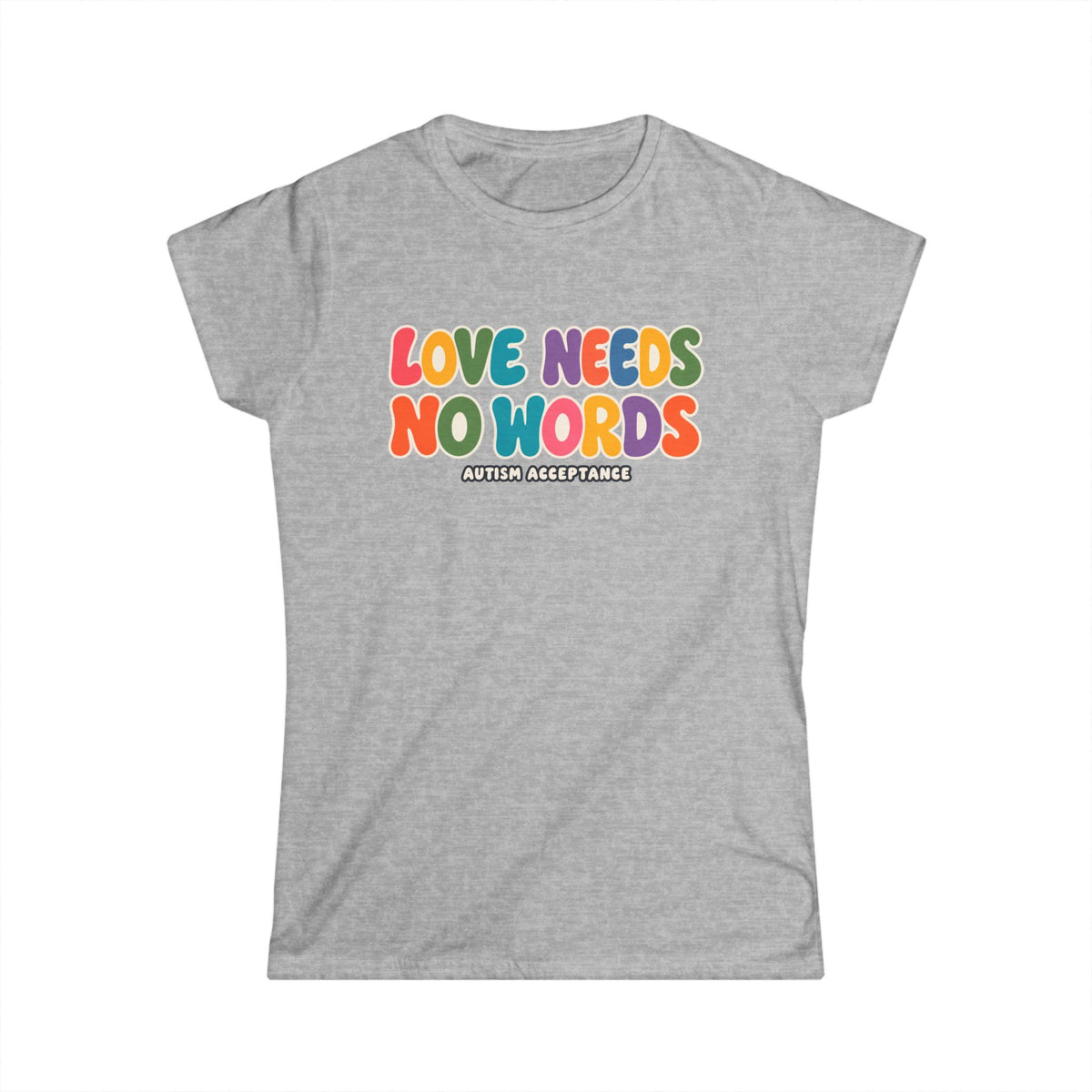 Love Needs No Words Shirt, Autism Acceptance Minimal Tee, Nonverbal Autism T-Shirt, Autism Awareness Gift, White Simple Design