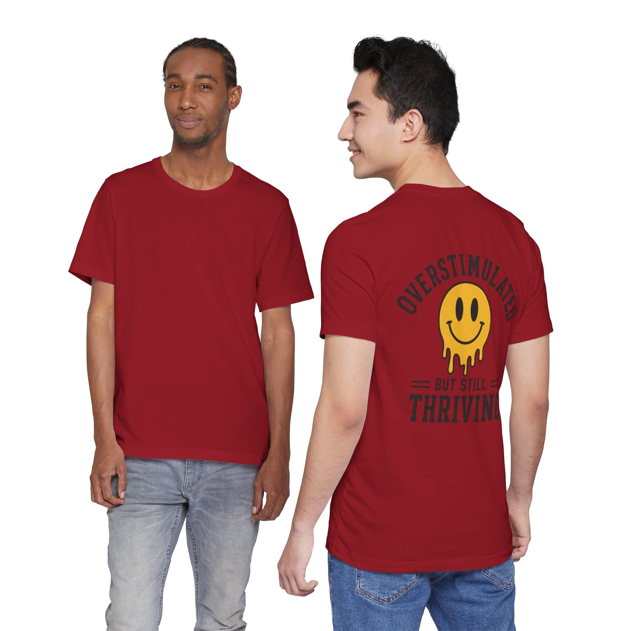 Overstimulated But Still Thriving Shirt | Smiley Face Tee | Neurodivergent Shirt | ADHD Autism Mental Health Gift | Introvert Tee