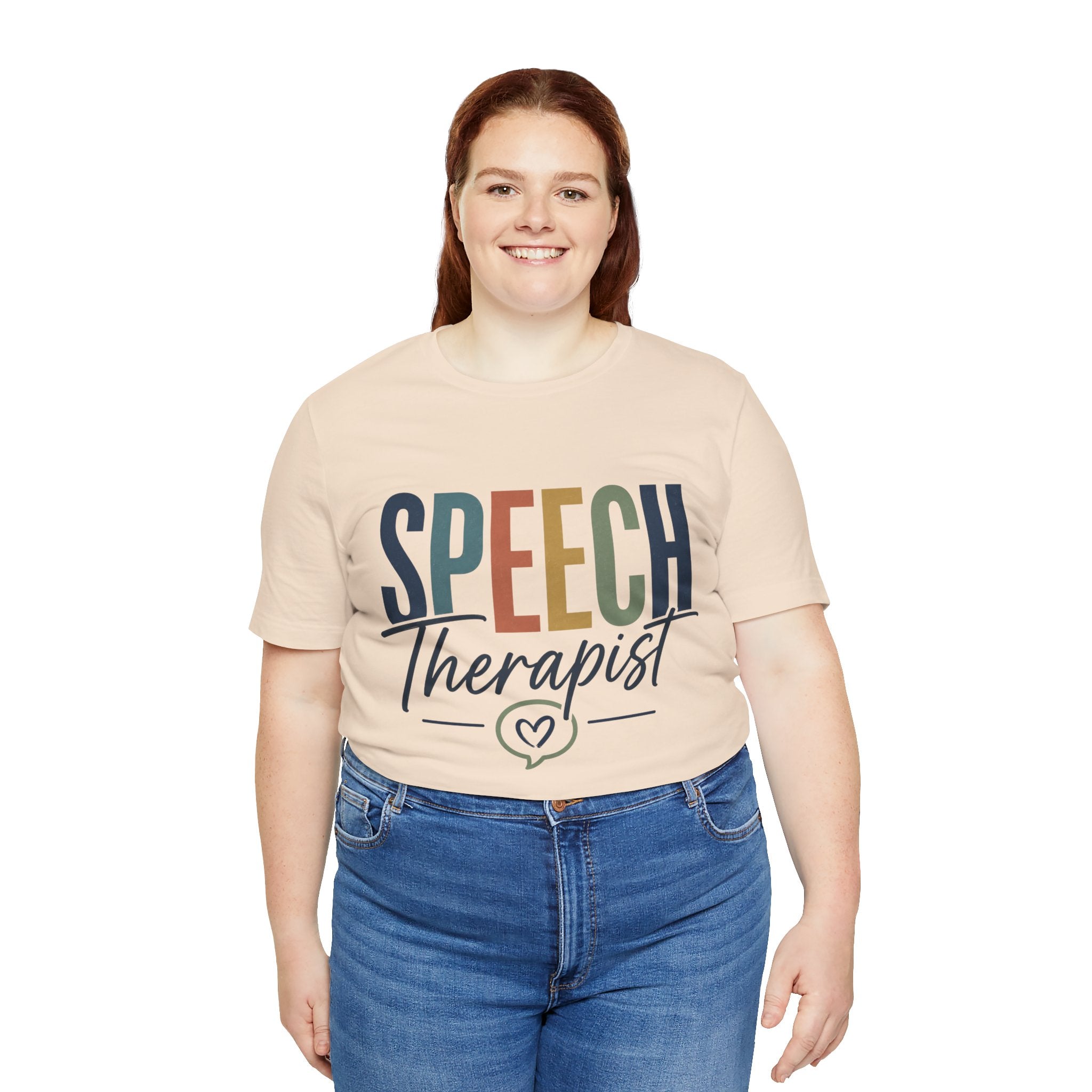 Speech Therapist Shirt | SLP T-Shirt | Heart Typography Graphic Tee | Speech Language Pathologist Gift | Therapist Appreciation Apparel