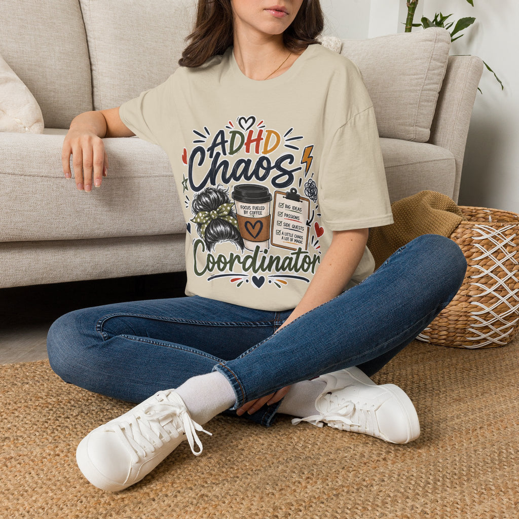 ADHD Chaos Coordinator Shirt | Funny ADHD T-Shirt | ADHD Awareness Graphic Shirt | Mental Health Gift | Coffee & Chaos Apparel