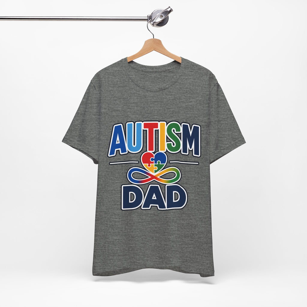 Autism Dad Shirt | Proud Autism Father T-Shirt | Colorful Puzzle Heart Infinity Design | Autism Awareness Gift for Dad | Autism Acceptance Tee