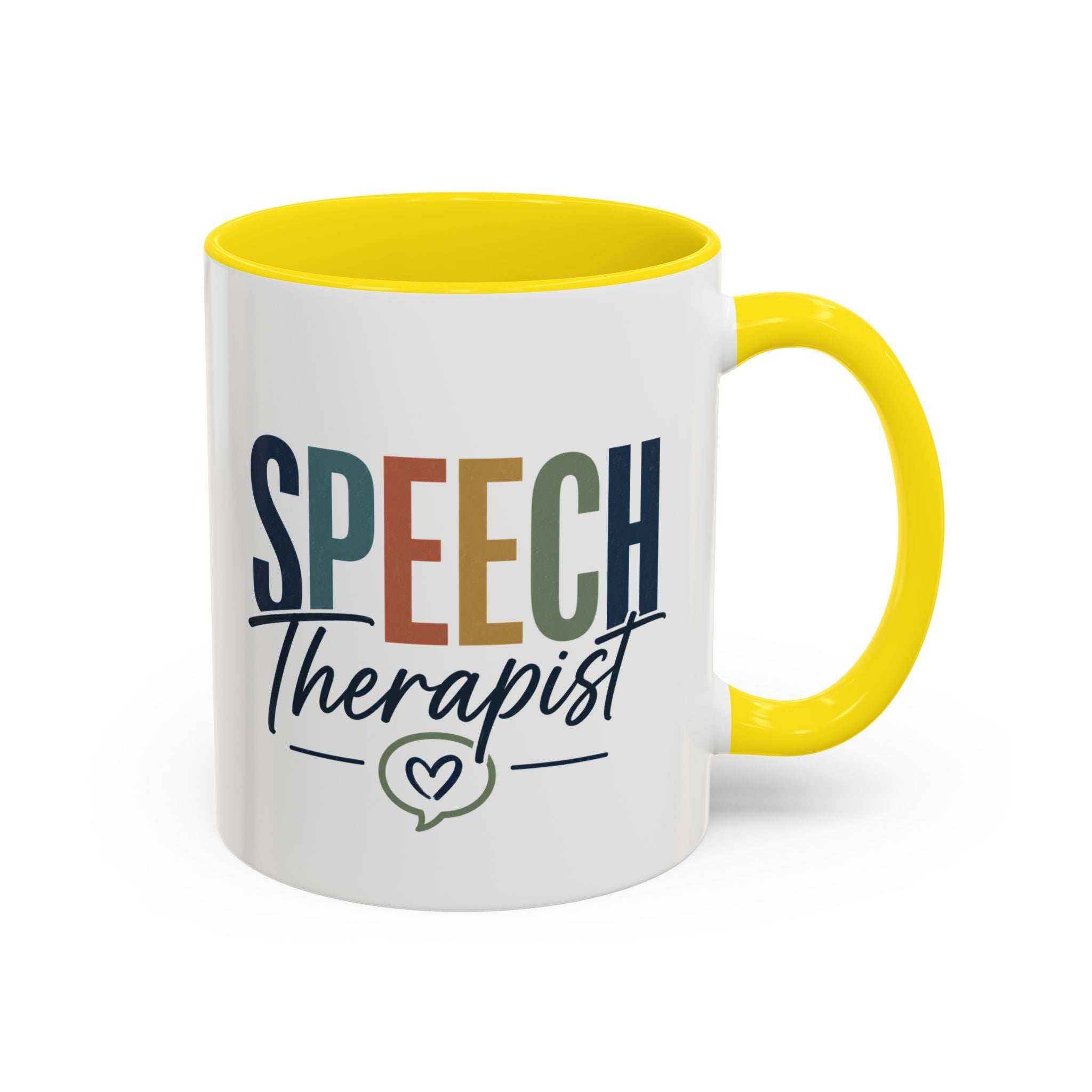 Speech Therapist Coffee Mug | Colorful Lettering Accent Mug