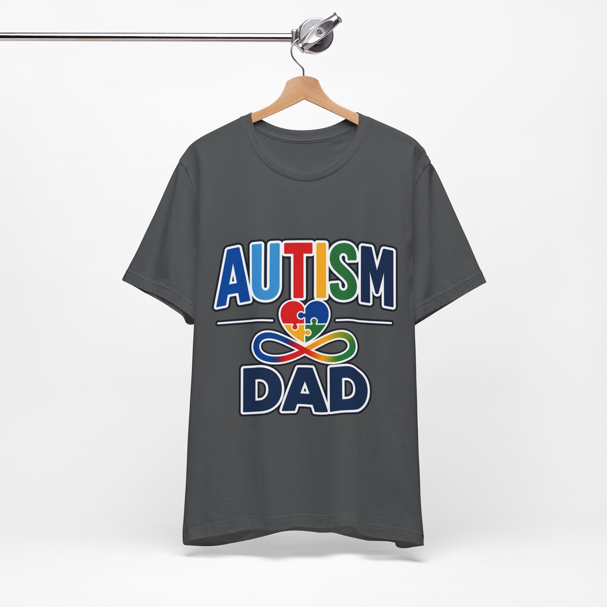 Autism Dad Shirt | Proud Autism Father T-Shirt | Colorful Puzzle Heart Infinity Design | Autism Awareness Gift for Dad | Autism Acceptance Tee