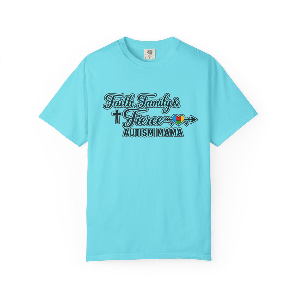 Faith Family Fierce Autism Mama Shirt, Autism Mom T-Shirt, Christian Autism Mom Gift, Fierce Mama Tee, Special Needs Mom Shirt