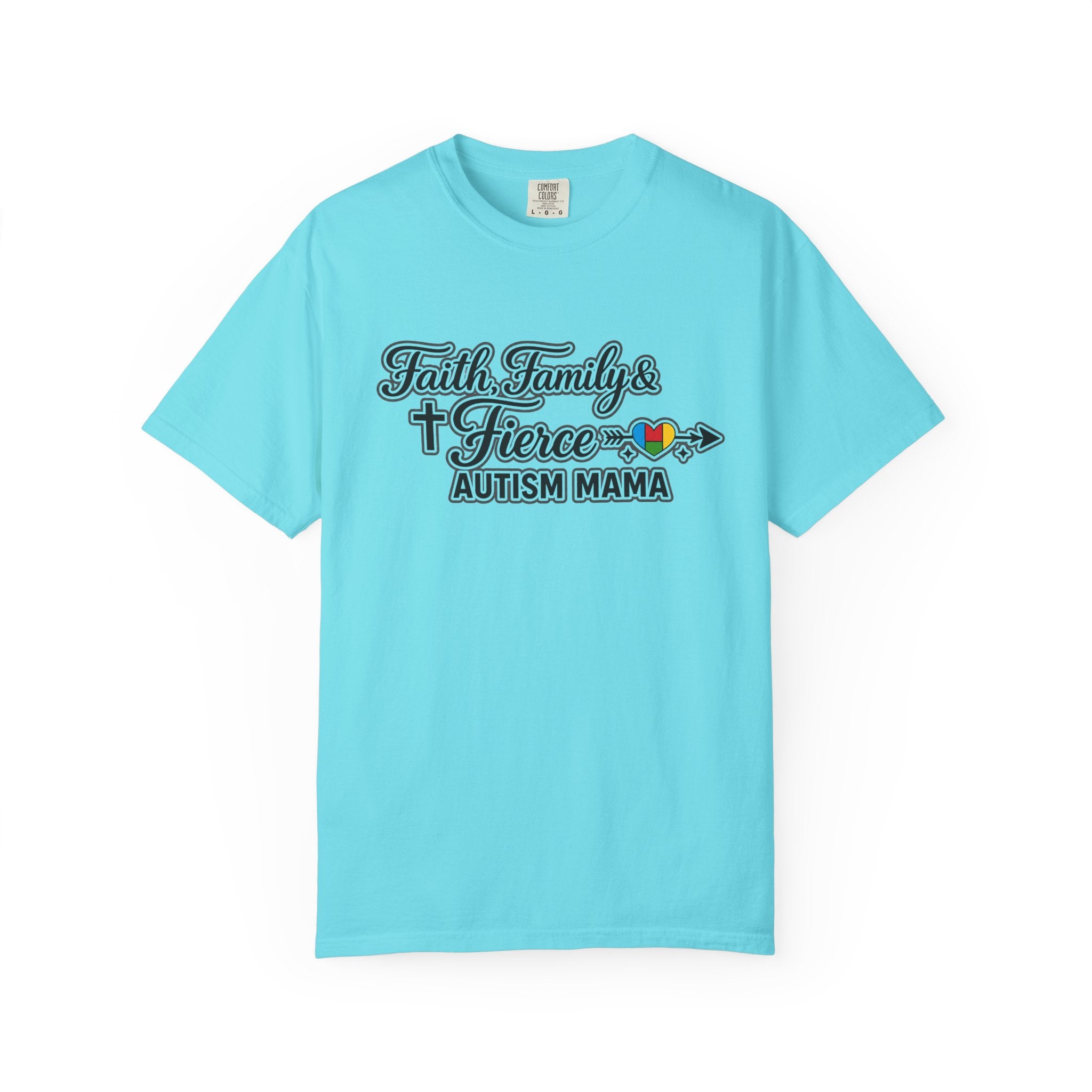 Faith Family Fierce Autism Mama Shirt, Autism Mom T-Shirt, Christian Autism Mom Gift, Fierce Mama Tee, Special Needs Mom Shirt