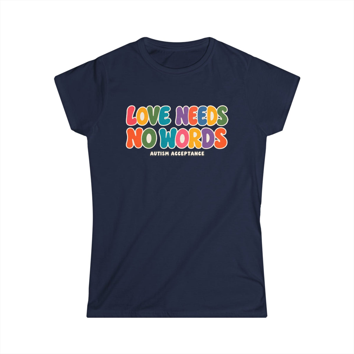 Love Needs No Words Shirt, Autism Acceptance Minimal Tee, Nonverbal Autism T-Shirt, Autism Awareness Gift, White Simple Design