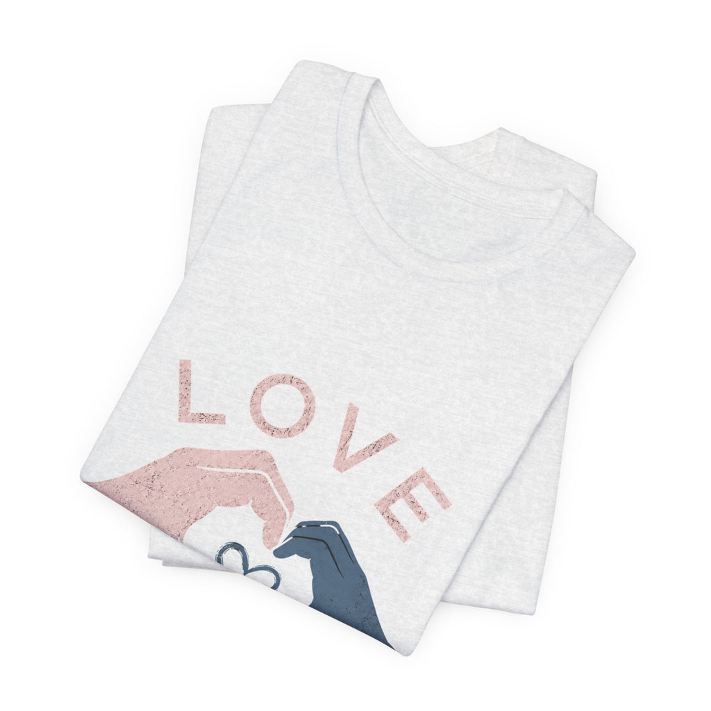 Love Makes Us Strong Autism Acceptance T-Shirt | Heart Hands Tee