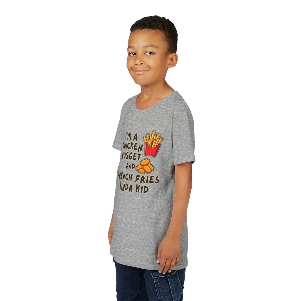 I'm A Chicken Nugget And French Fries Kinda Kid Youth Tee, Autism Picky Eater Shirt, Kids Food Humor Tee, Autism Sensory Eating Gift
