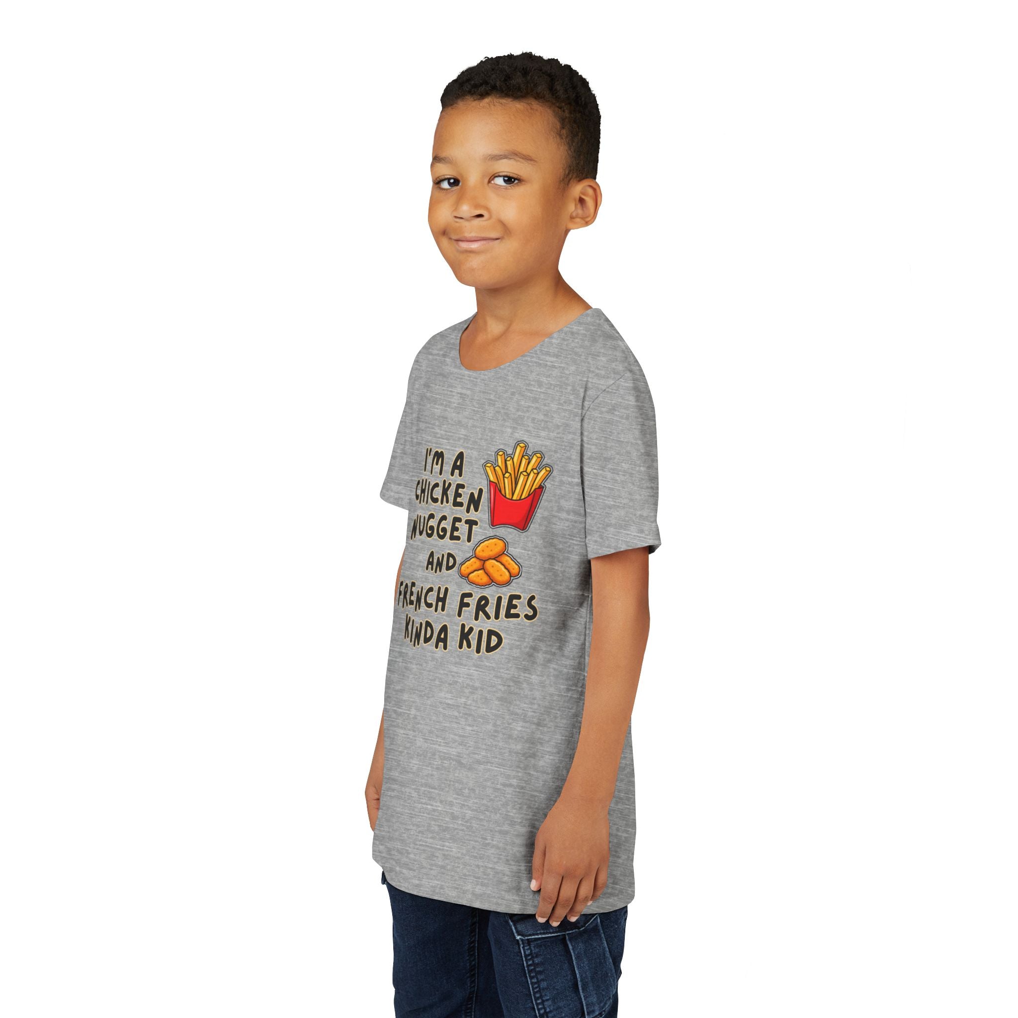 I'm A Chicken Nugget And French Fries Kinda Kid Youth Tee, Autism Picky Eater Shirt, Kids Food Humor Tee, Autism Sensory Eating Gift