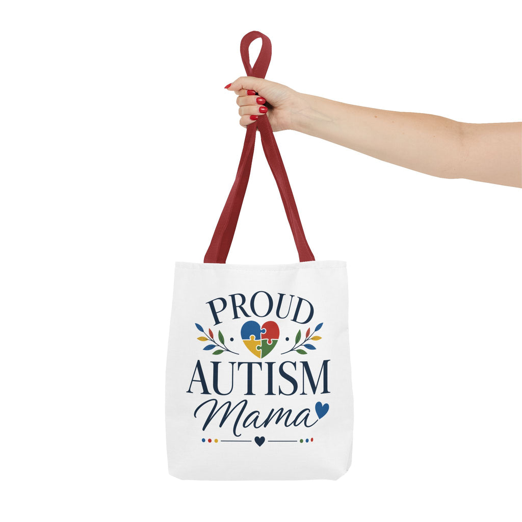 Proud Autism Mama Tote Bag | Puzzle Heart Support Awareness