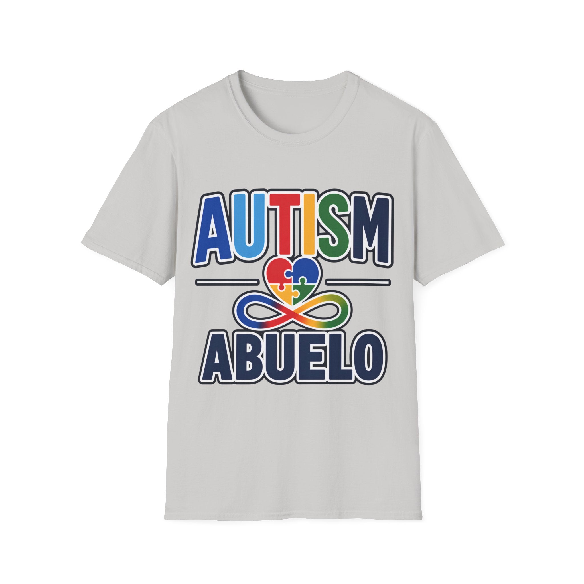 Autism Puzzle Heart Infinity Abuelo T-Shirt | Grandfather Awareness Tee