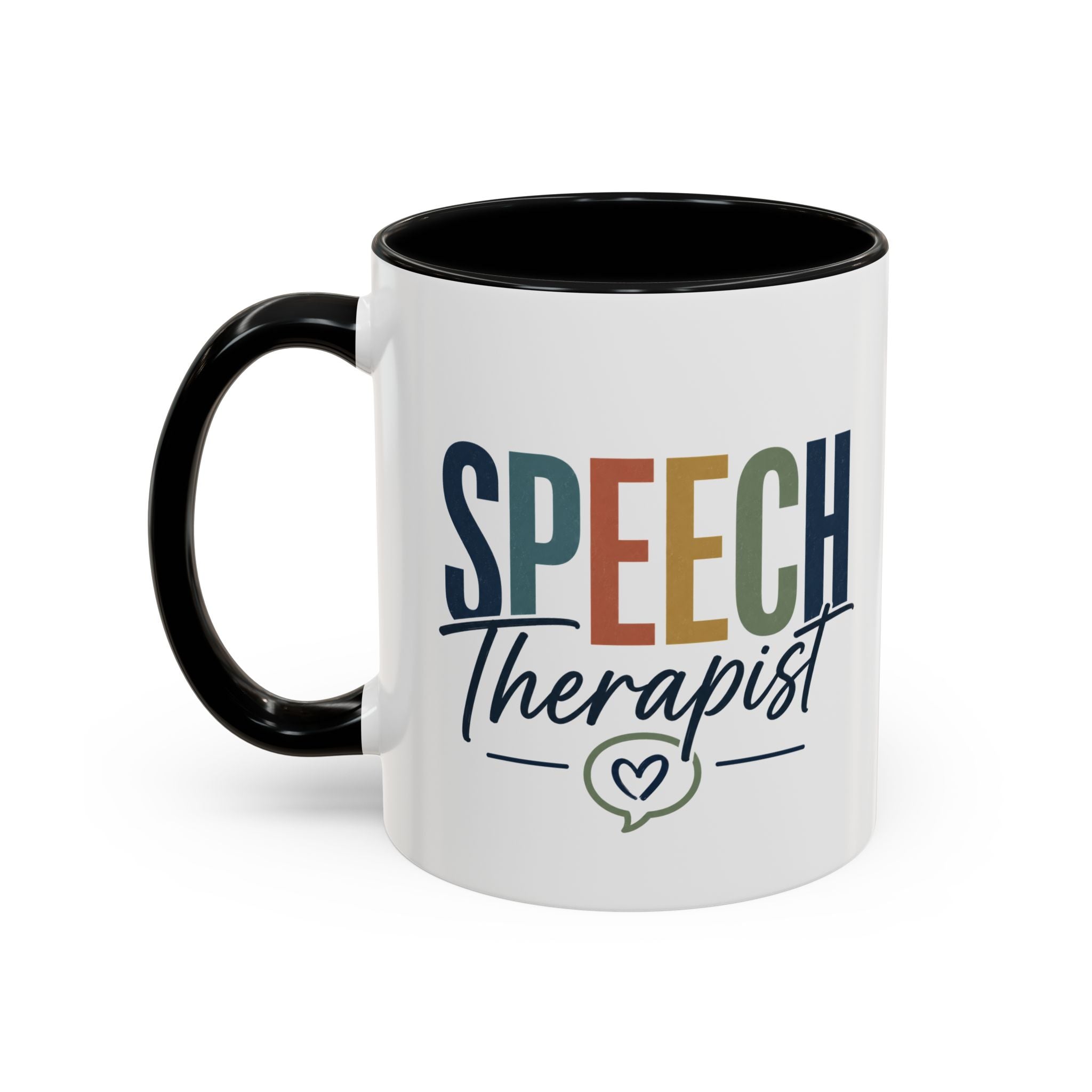 Speech Therapist Coffee Mug | Colorful Lettering Accent Mug