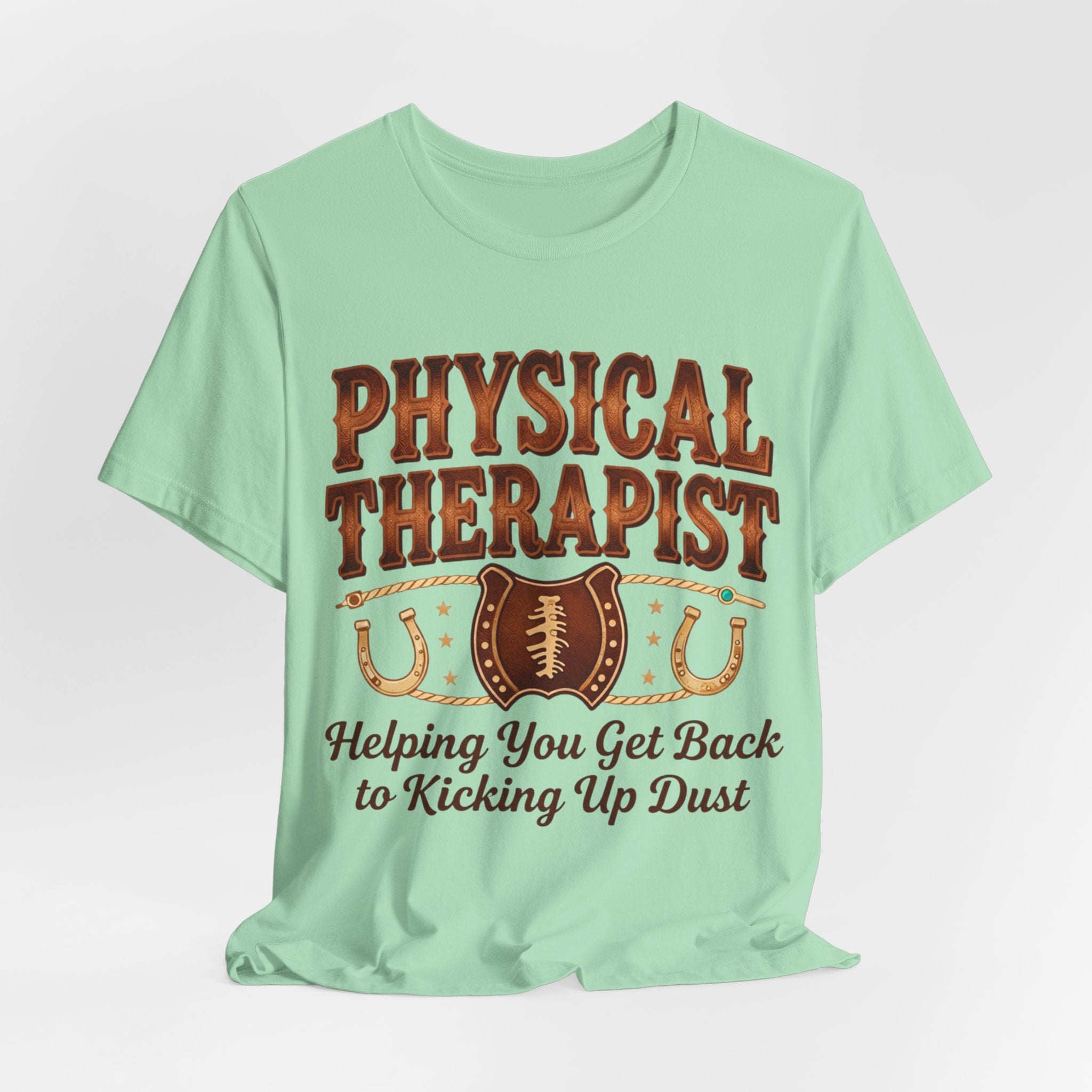 Physical Therapist Football Horseshoes Tee | Helping You Get Back to Kicking Up Dust
