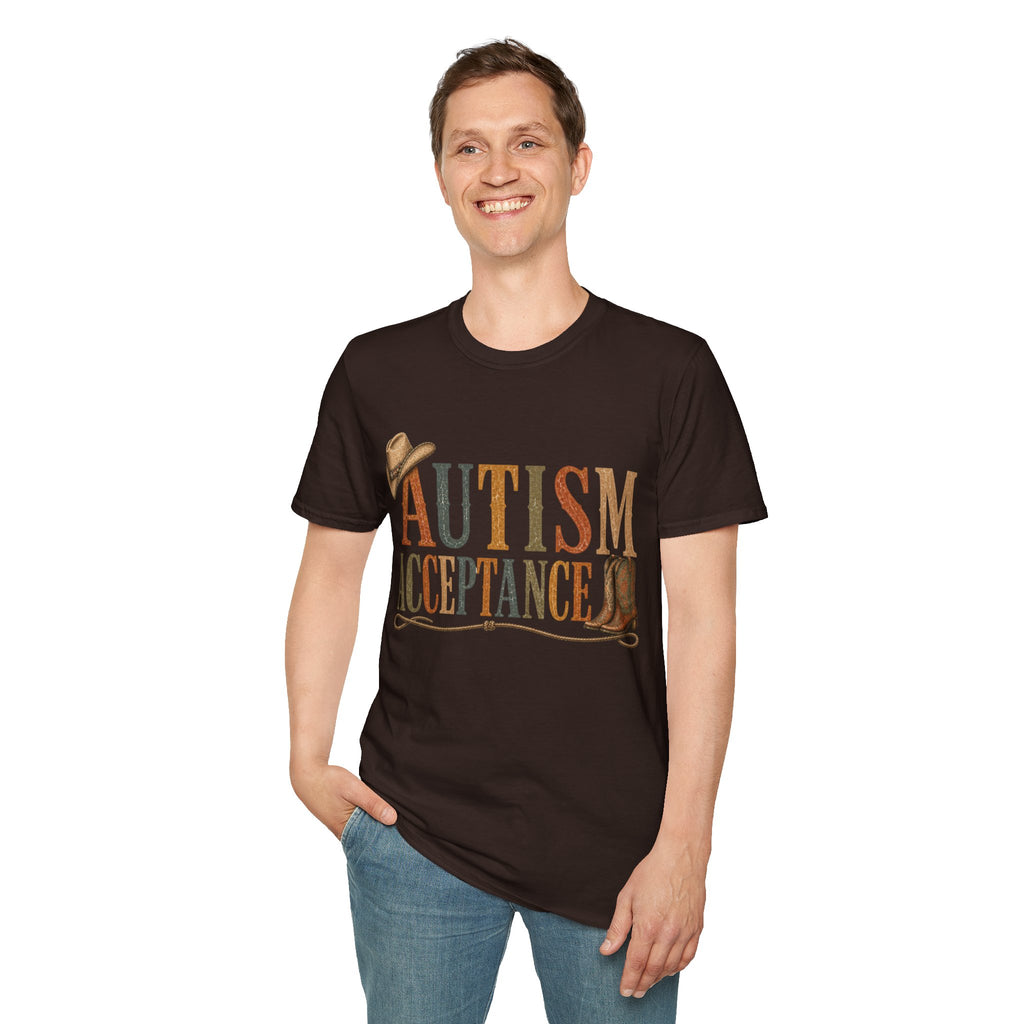 Autism Acceptance T-Shirt | Western Cowboy Hat Typography