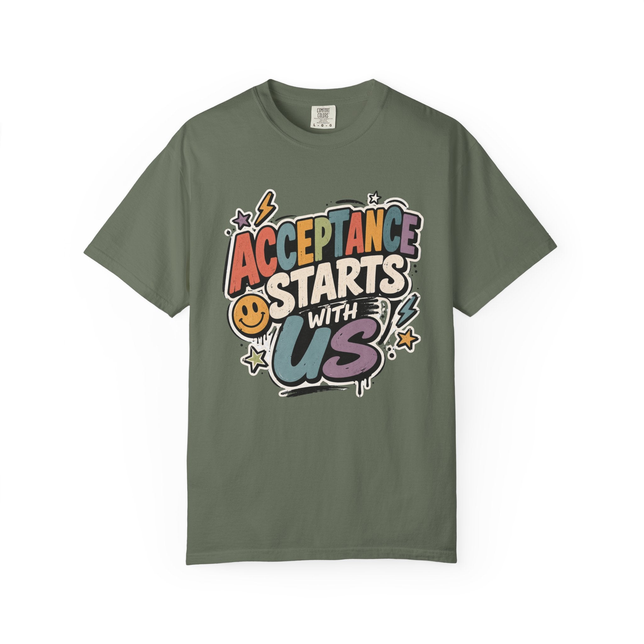 Acceptance Starts With Us T-Shirt, Positive Message Graphic Tee, Autism Acceptance Shirt, Inclusion Advocate Gift, Special Ed Teacher