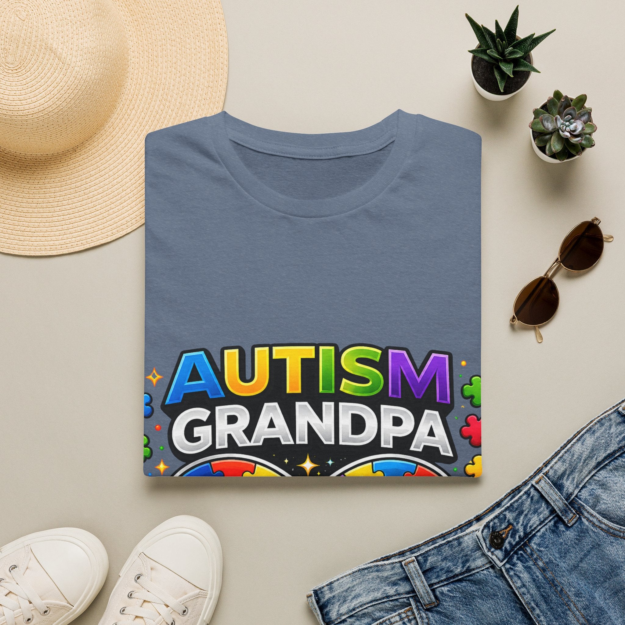 Autism Grandpa Shirt | Proud Autism Grandpa Tee | Puzzle Ribbon Infinity T-Shirt | Autism Awareness Gift for Grandpa