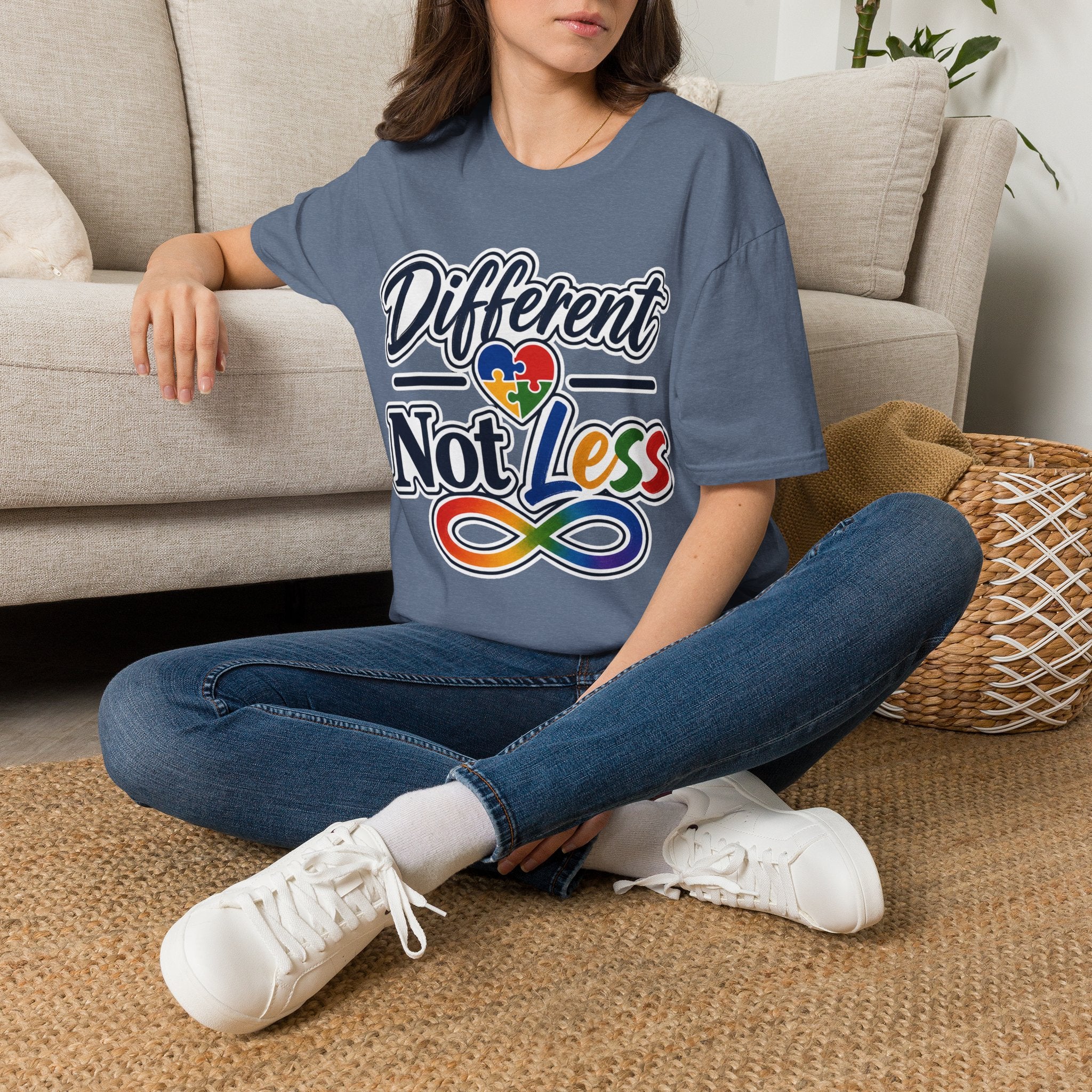 Different Not Less T-Shirt | Autism Awareness Puzzle Heart & Infinity Shirt