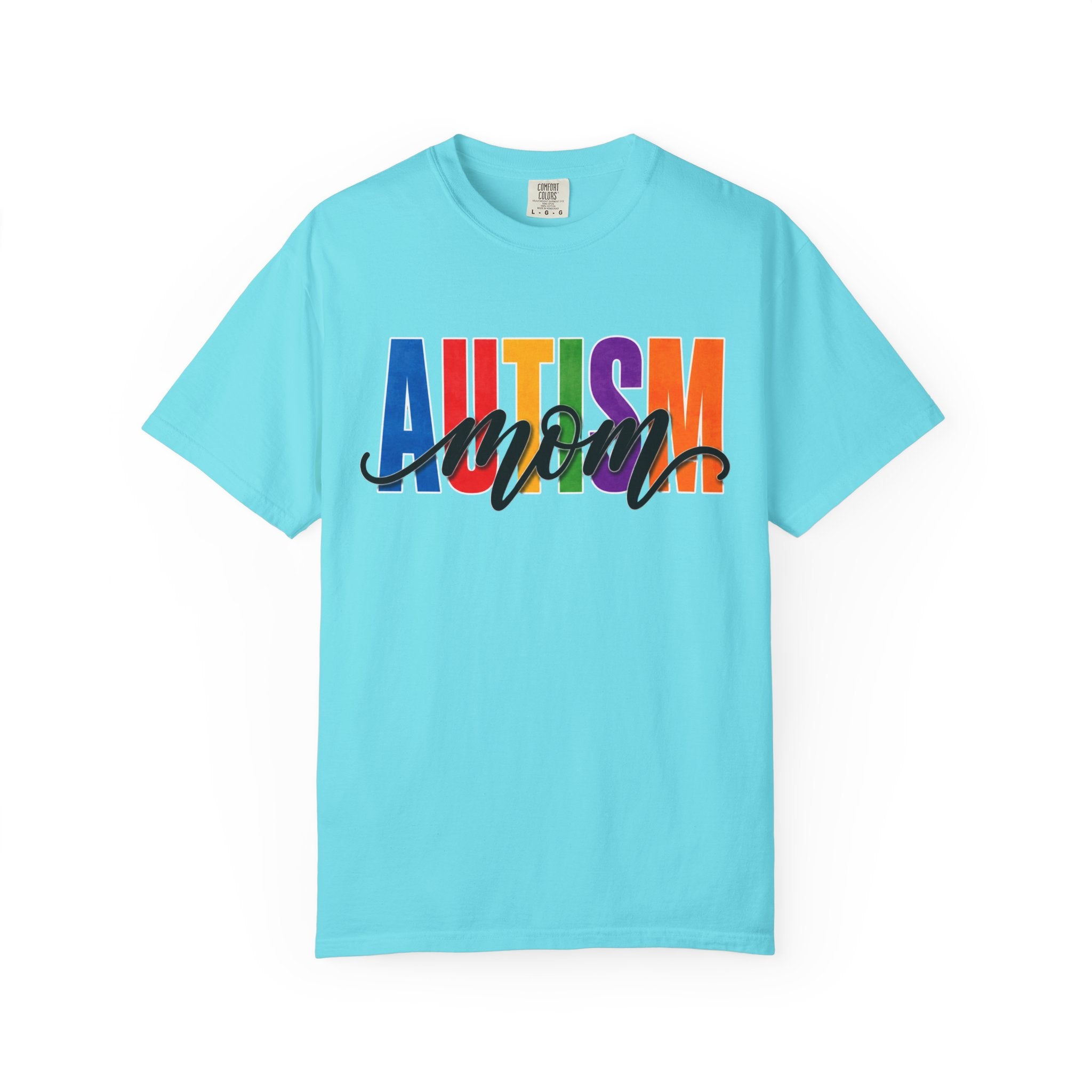 Autism Mom Shirt Autism Mom T Shirt Rainbow Block Letter Tee Script Mom Graphic Autism Awareness Autism Acceptance Gift for Mom