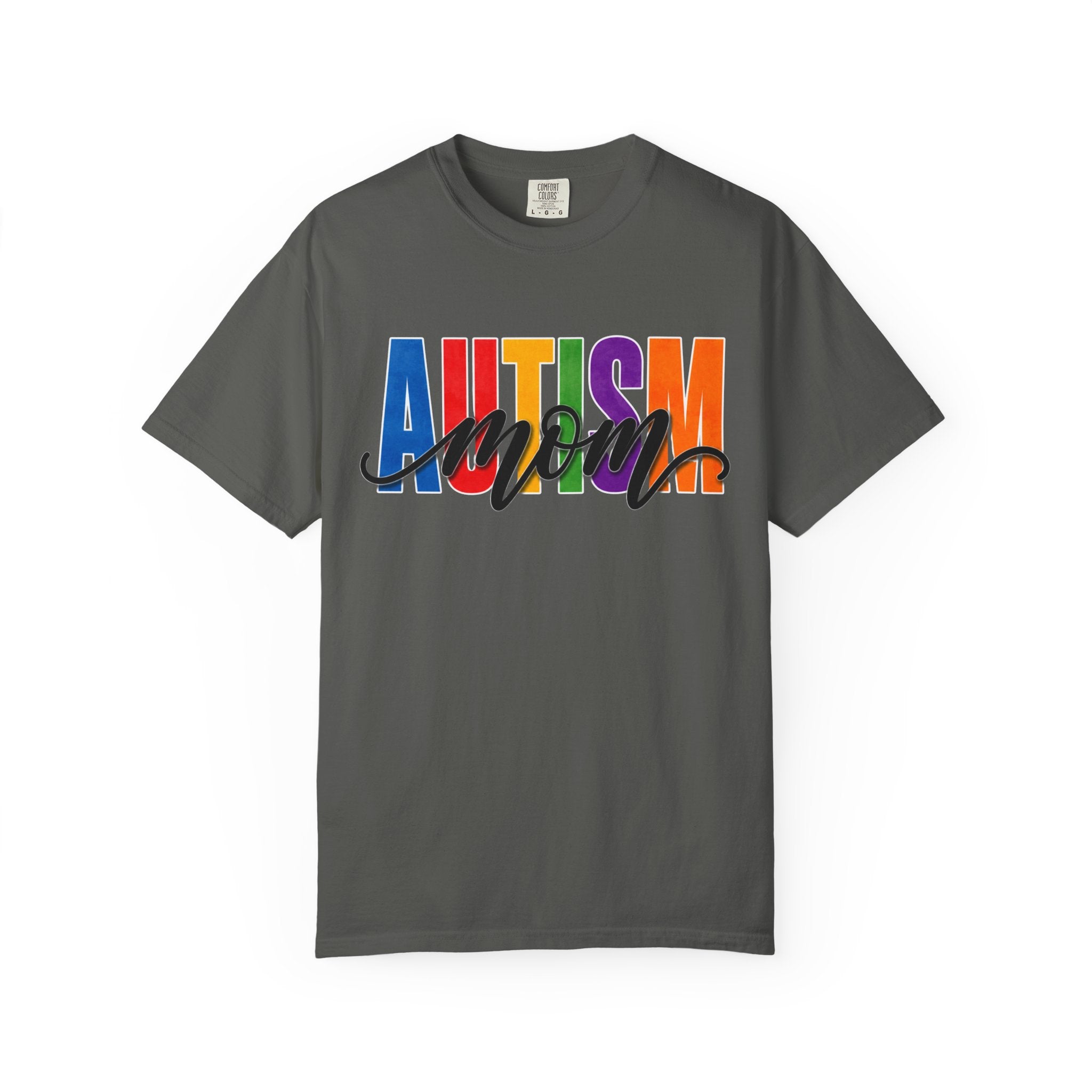 Autism Mom Shirt Autism Mom T Shirt Rainbow Block Letter Tee Script Mom Graphic Autism Awareness Autism Acceptance Gift for Mom