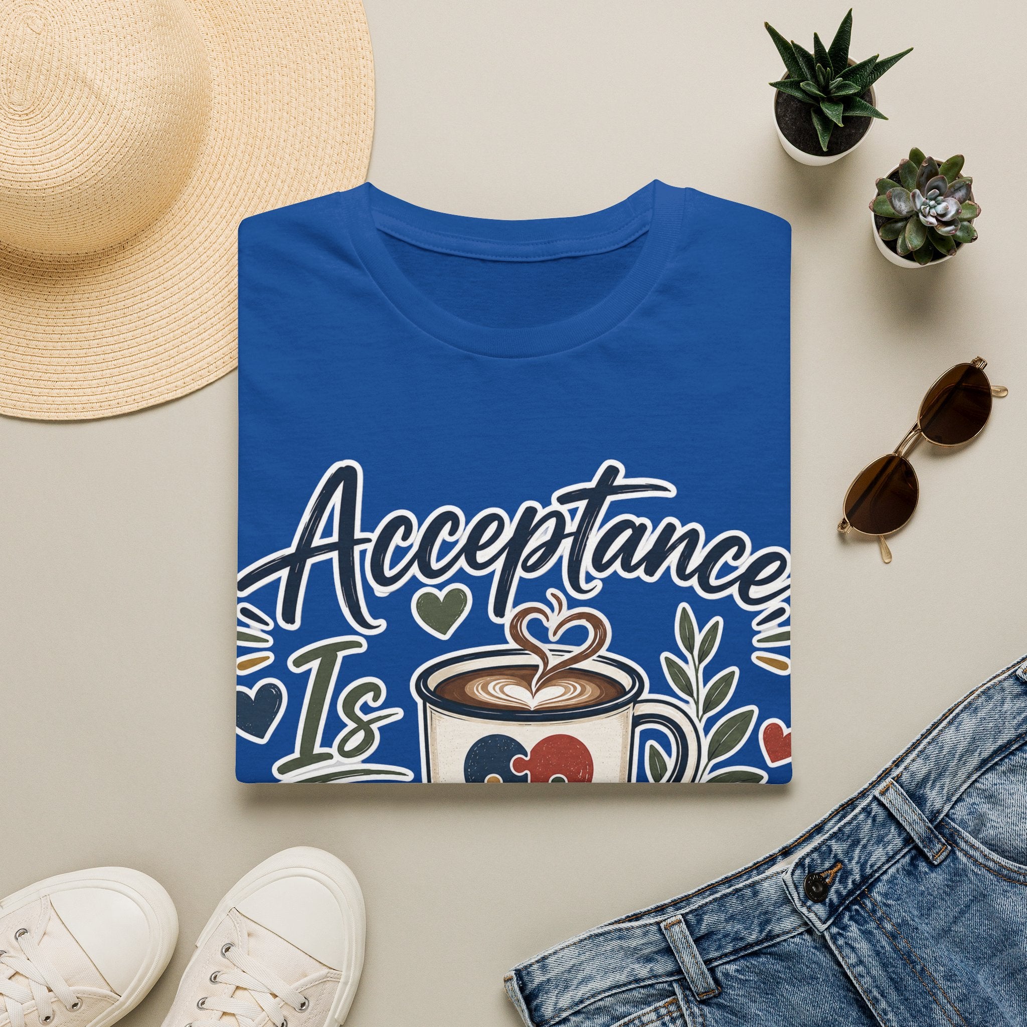 Acceptance Is Always Brewing Shirt | Coffee Lover T-Shirt | Autism Acceptance Tee | Inclusive Graphic Shirt | Barista Gift