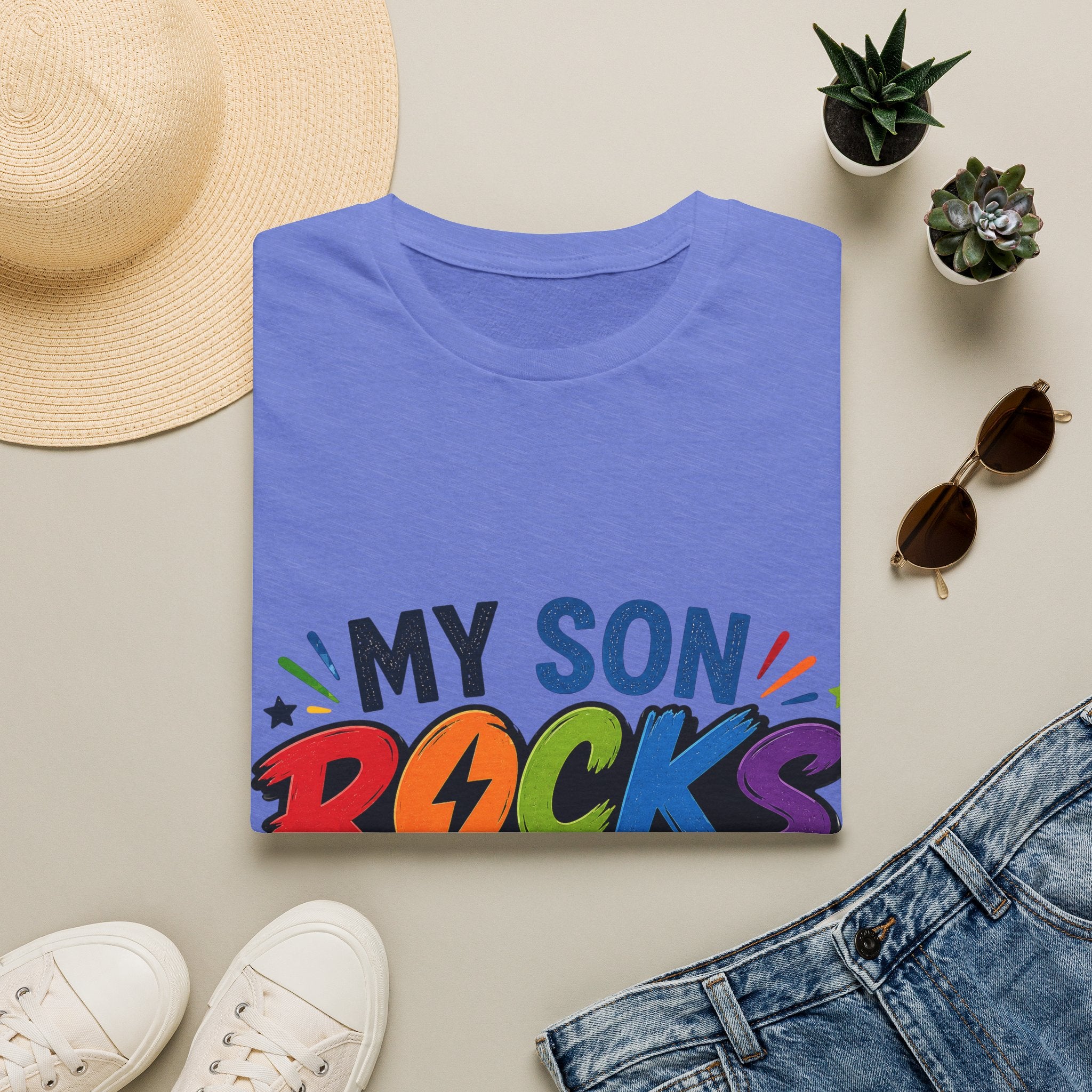My Son Rocks the Spectrum Shirt, Autism Mom Shirt, Proud Autism Parent Tee, Autism Acceptance T-Shirt, Special Needs Mom Apparel