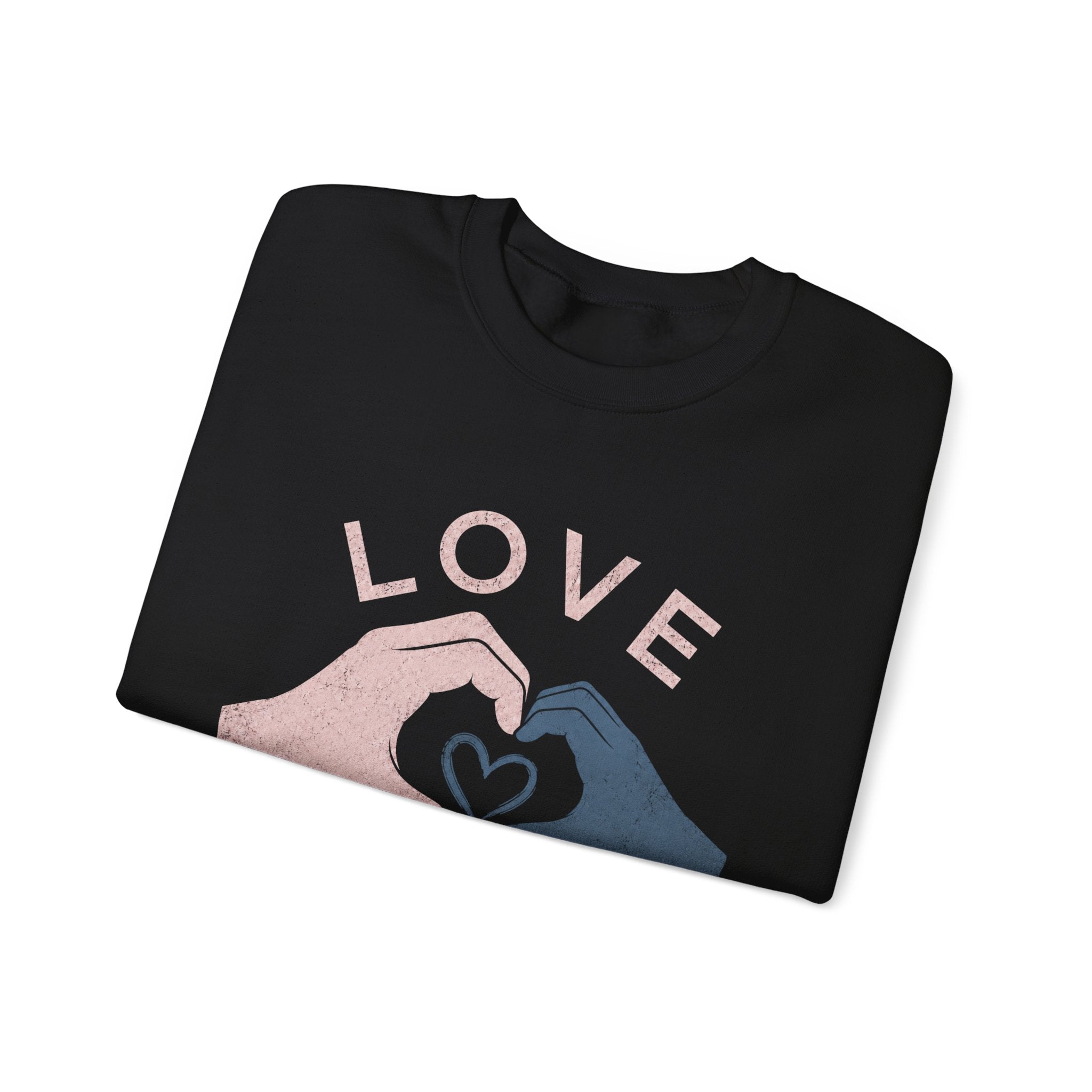 Autism Acceptance Sweatshirt | Love Makes Us Strong Crewneck | Heart Hands Sweatshirt | Neurodiversity Gift | Inclusion Apparel