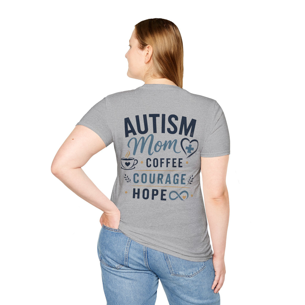 Autism Mom Shirt | Coffee Courage Hope Tee | Autism Mama T-Shirt | Special Needs Mom Gift | Autism Awareness Apparel | Neurodiversity