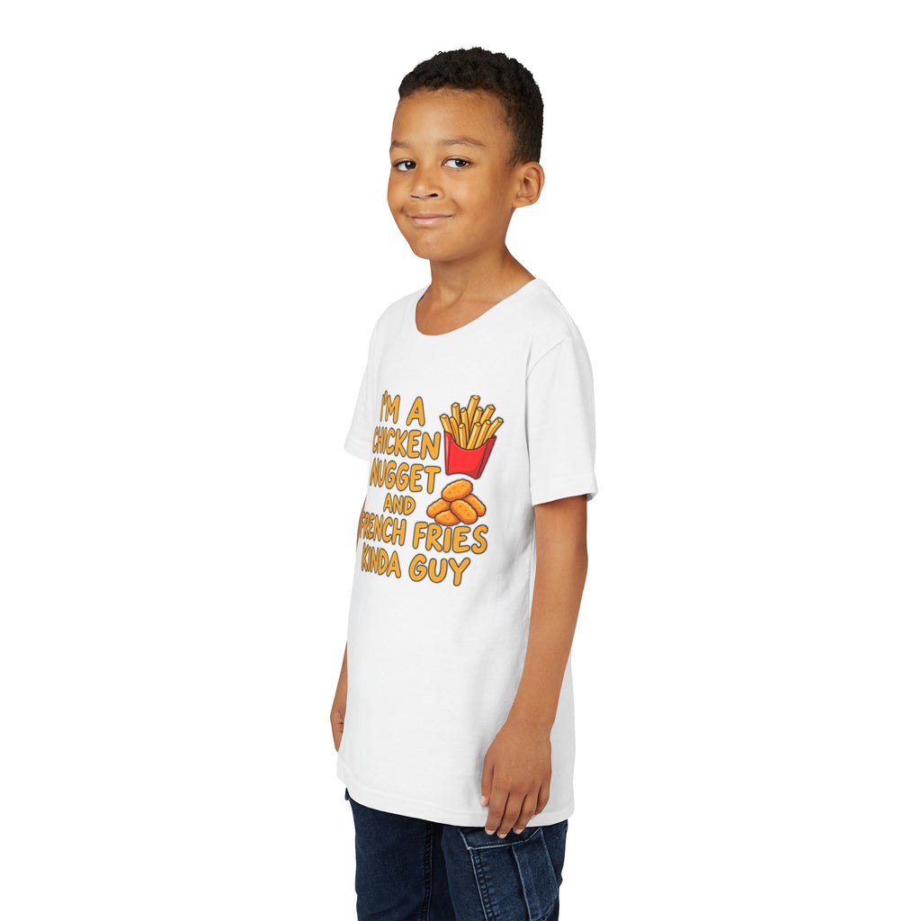 I'm A Chicken Nugget And French Fries Kinda Guy Youth Tee, Kids Food Humor Shirt, Funny T-Shirt, Picky Eater Gift
