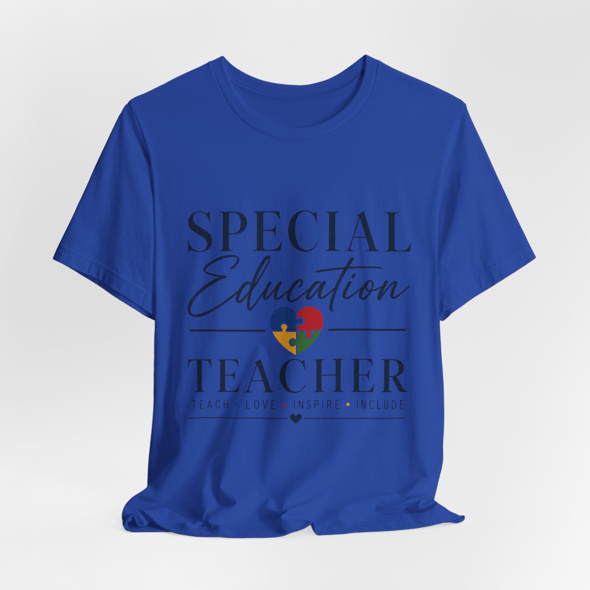 Special Education Teacher Shirt | Teach Love Inspire T-Shirt | Puzzle Heart Graphic Tee | Autism Acceptance Gift | Inclusive Teacher