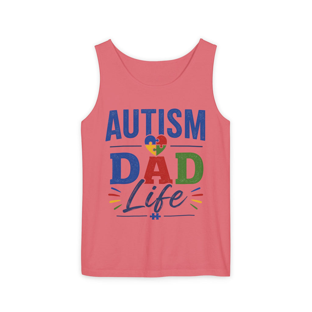 Autism Dad Life Tank Top | Awareness Puzzle Heart, Father Support