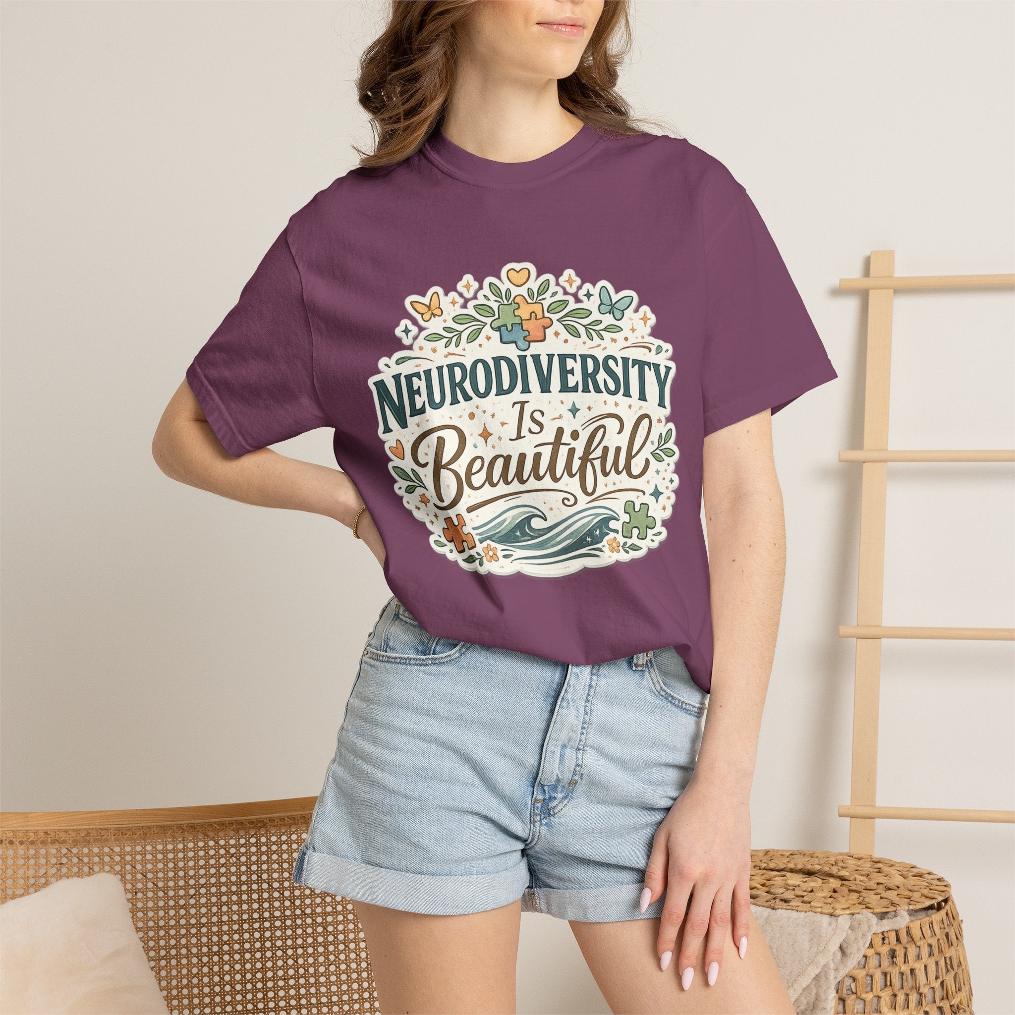 Neurodiversity Is Beautiful T-shirt | Floral Wave Awareness Tee