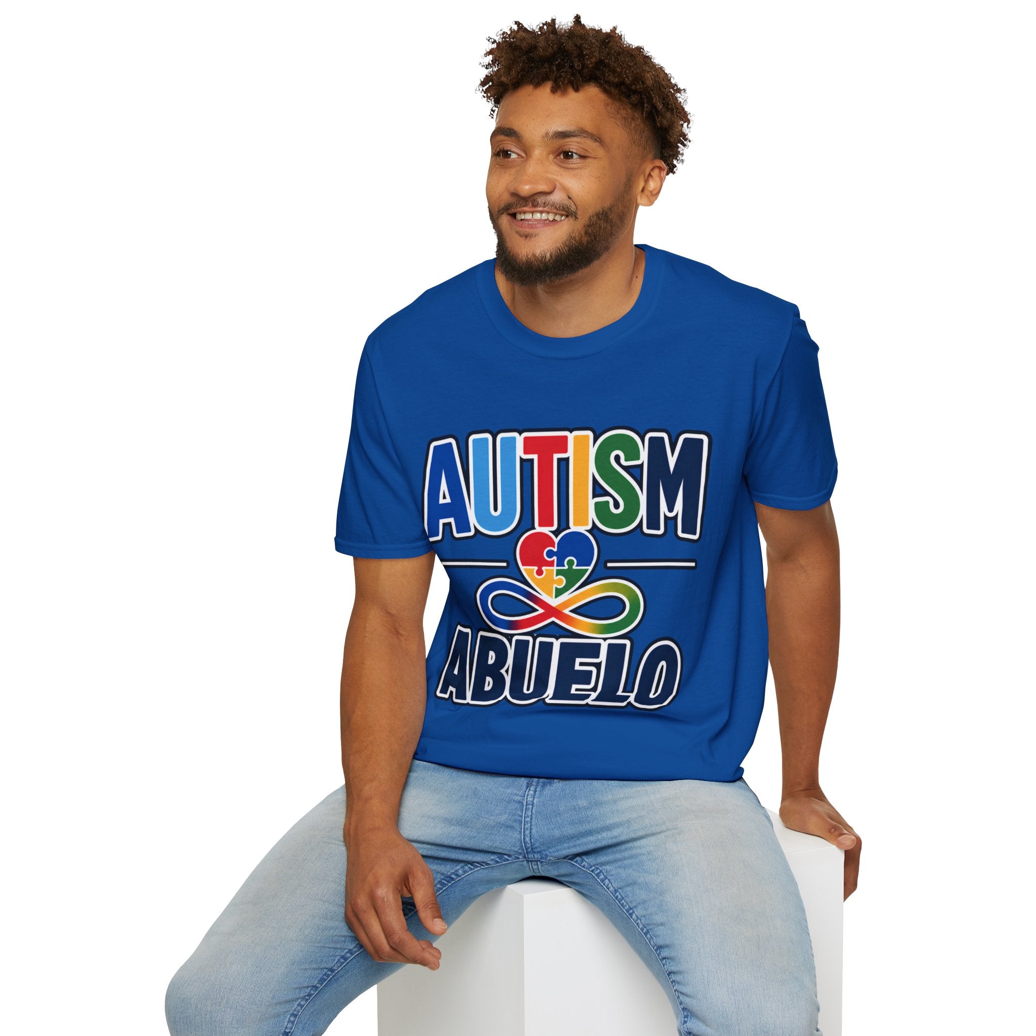 Autism Puzzle Heart Infinity Abuelo T-Shirt | Grandfather Awareness Tee