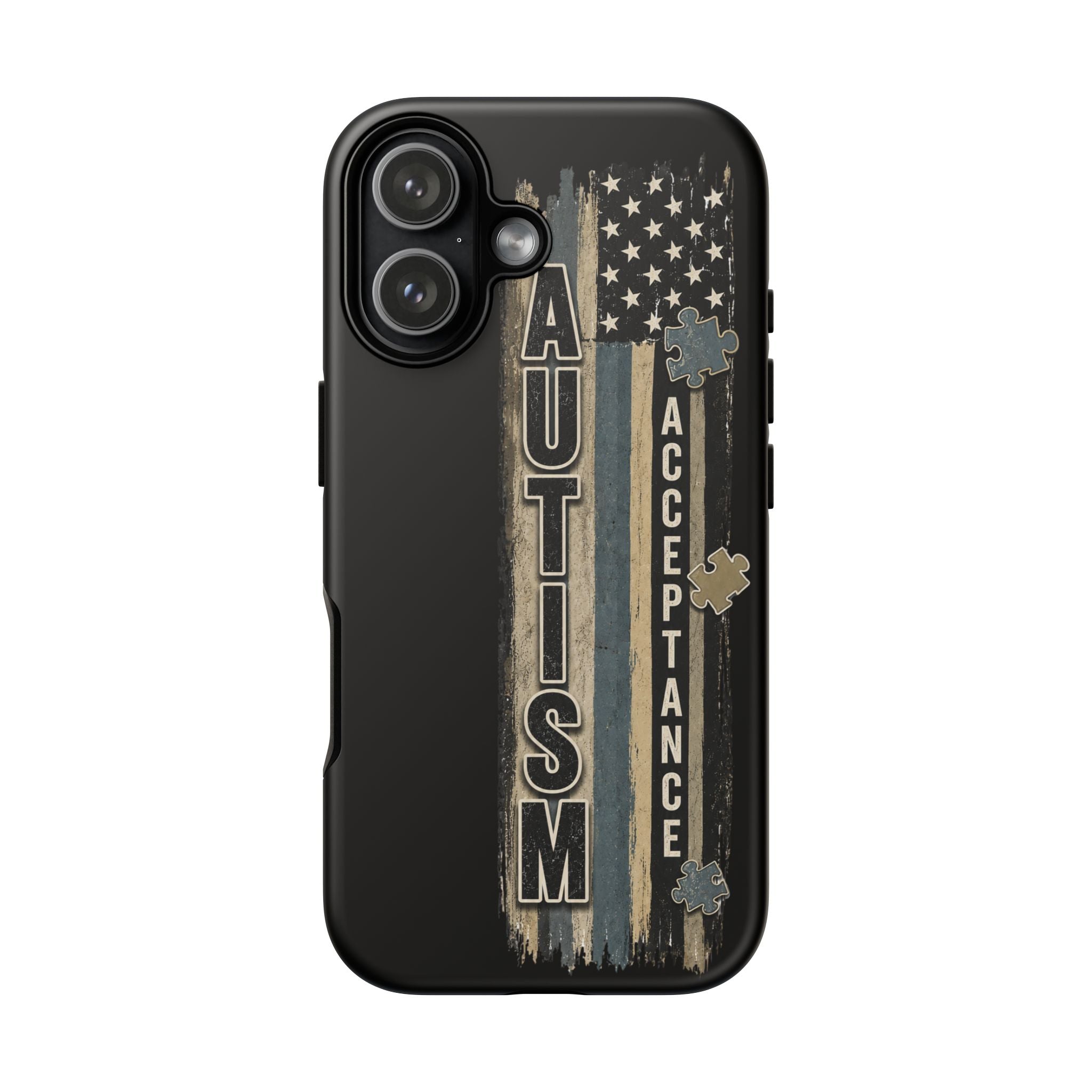 Autism Acceptance Phone Case Puzzle Piece Flag iPhone Samsung Tough Case Autism Awareness Neurodiversity Gift Special Needs Case