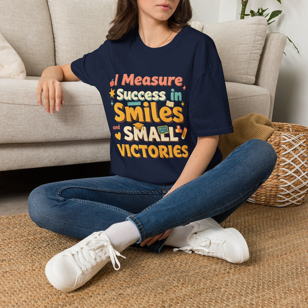 I Measure Success in Smiles Graphic T-Shirt | Positive Quote Tee