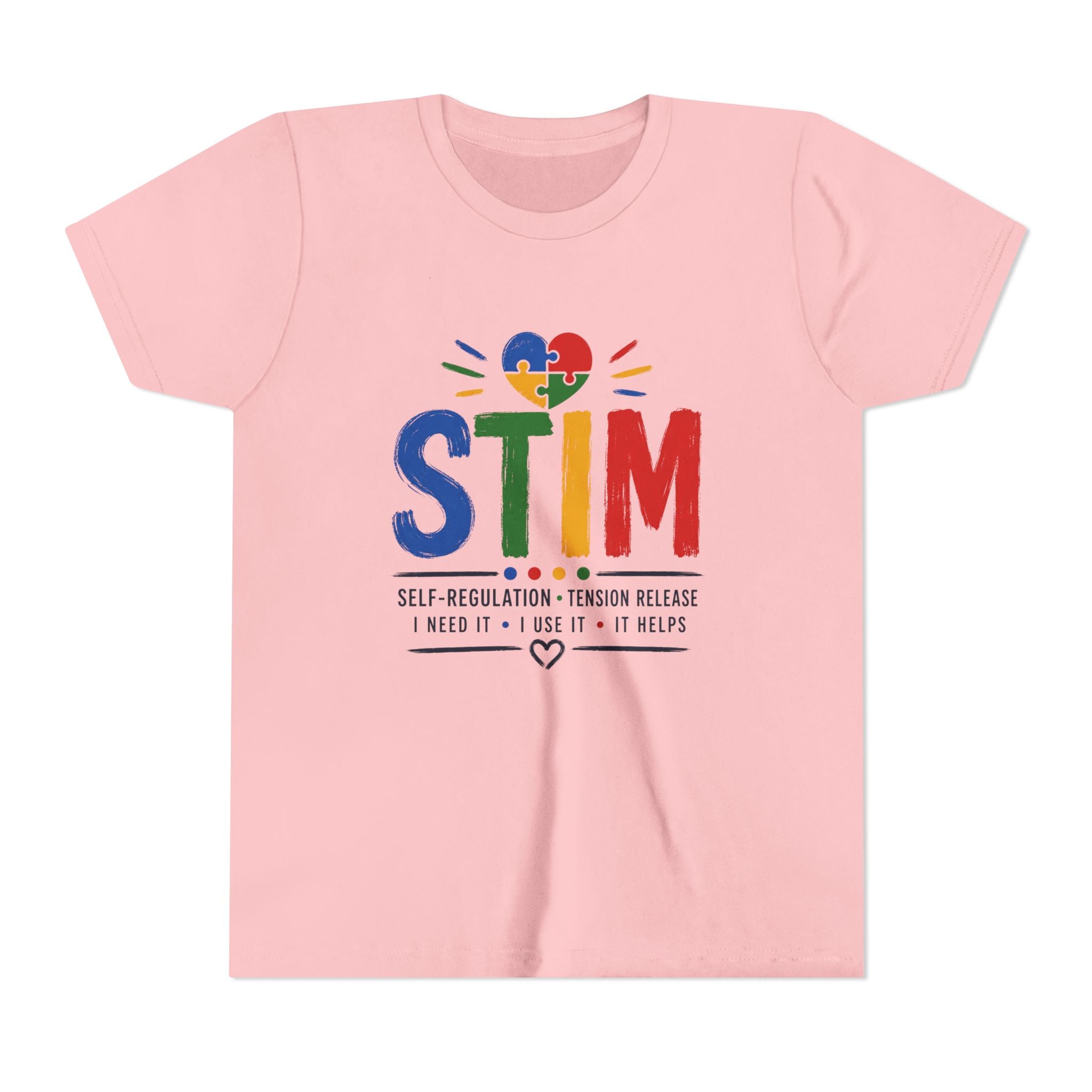 Sensory STIM Pride Heart Youth Tee | Autism Sensory Regulation Shirt
