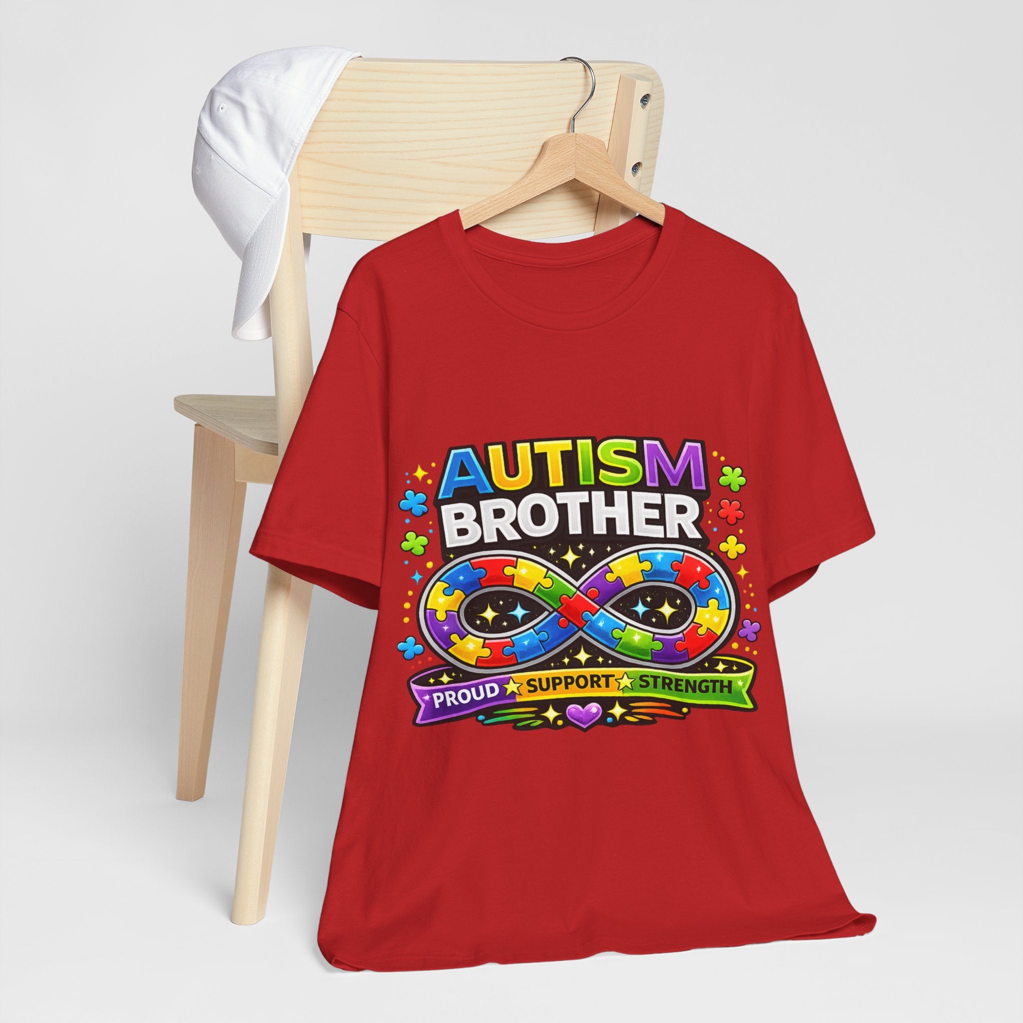 Autism Brother Infinity Puzzle Ribbon T-Shirt | Proud Support Strength