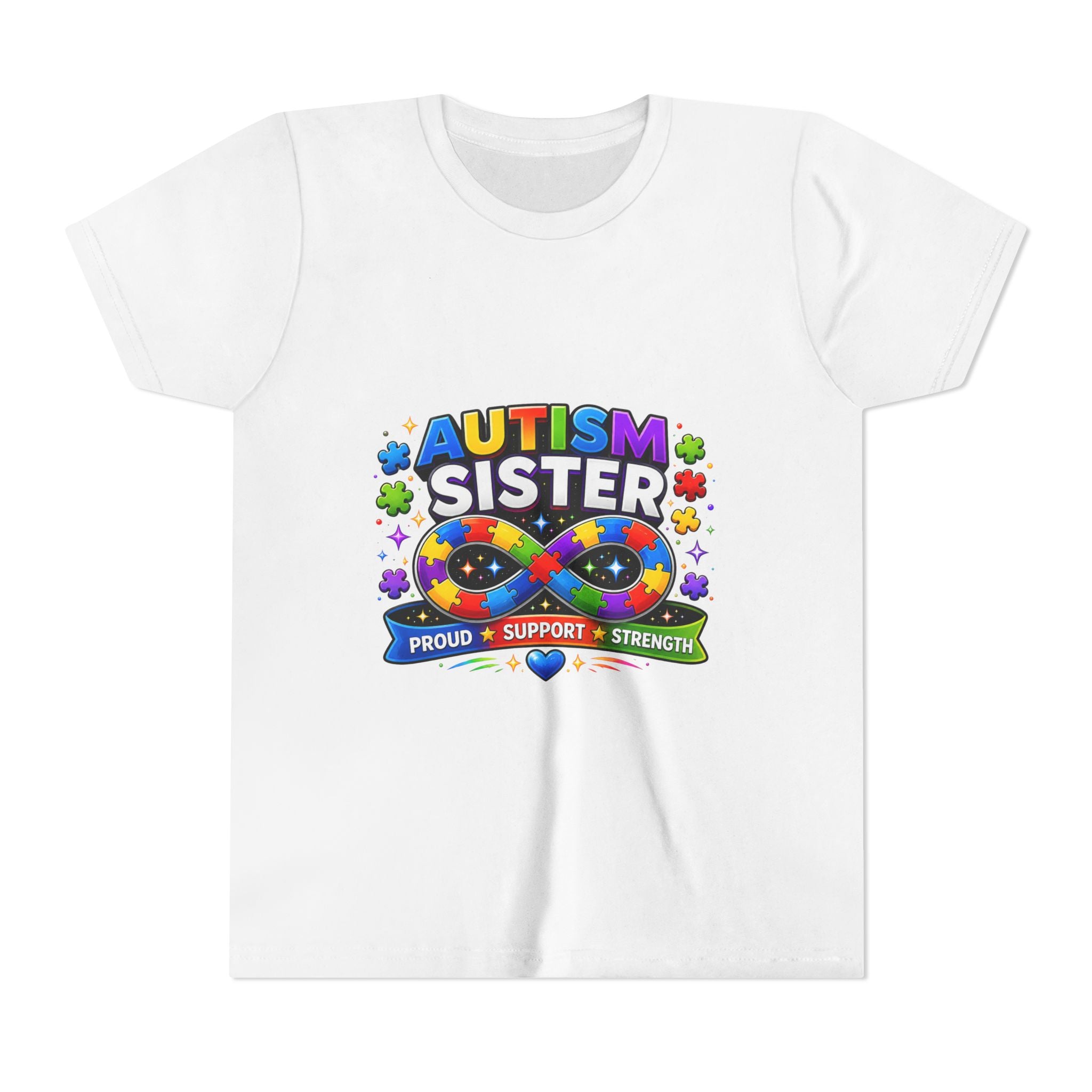 Autism Sister Shirt | Autism Sibling Tee | Infinity Puzzle Shirt | Proud Support Strength | Autism Acceptance Gift for Sister
