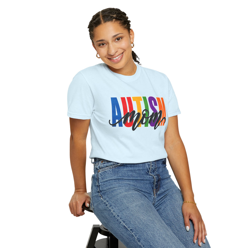 Autism Mom Shirt Autism Mom T Shirt Rainbow Block Letter Tee Script Mom Graphic Autism Awareness Autism Acceptance Gift for Mom