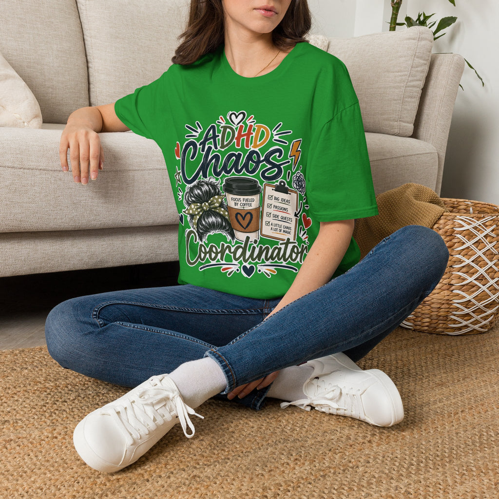 ADHD Chaos Coordinator Shirt | Funny ADHD T-Shirt | ADHD Awareness Graphic Shirt | Mental Health Gift | Coffee & Chaos Apparel