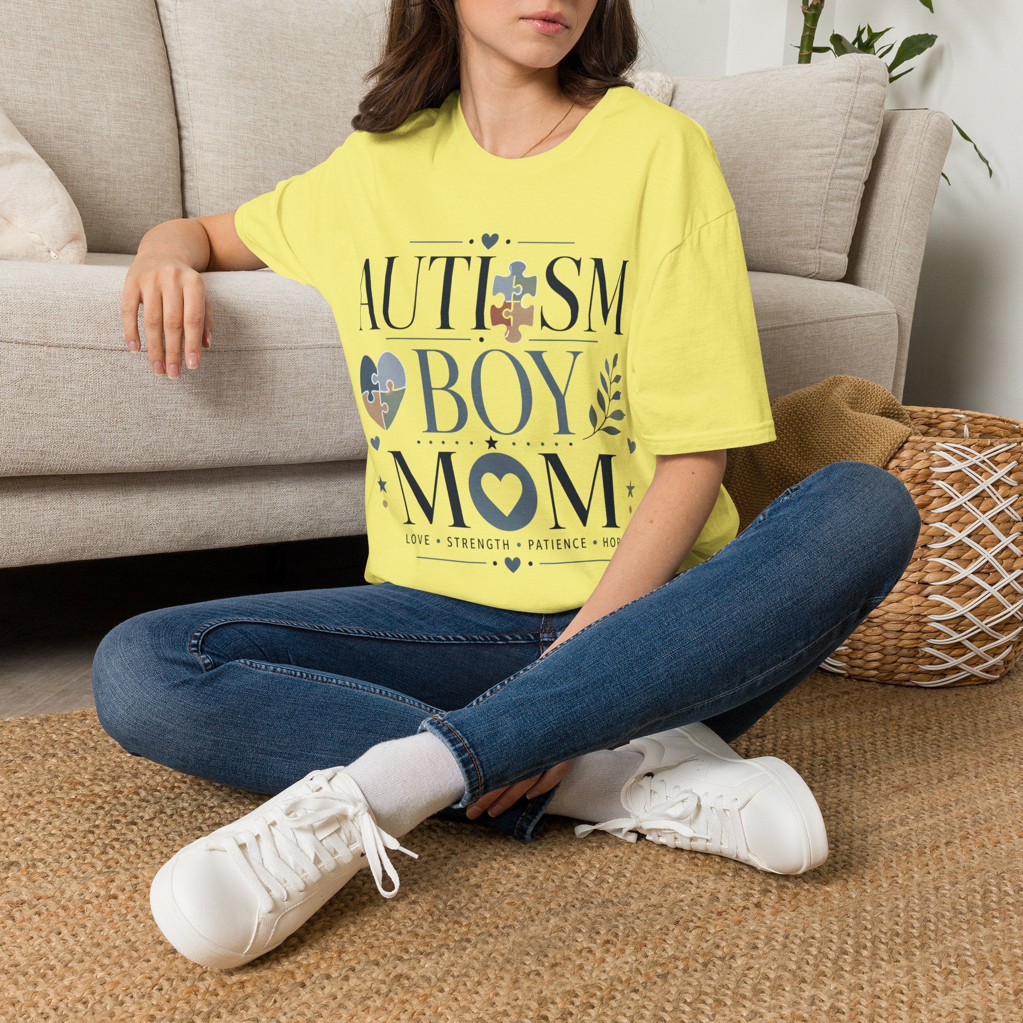 Autism Boy Mom Shirt | Proud Autism Mom T-Shirt | Puzzle Heart Infinity Design | Autism Awareness & Acceptance Gift | Special Needs Mom Apparel